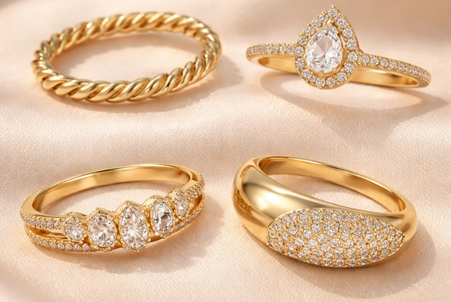 Gold Rings for Women, MH Elegance