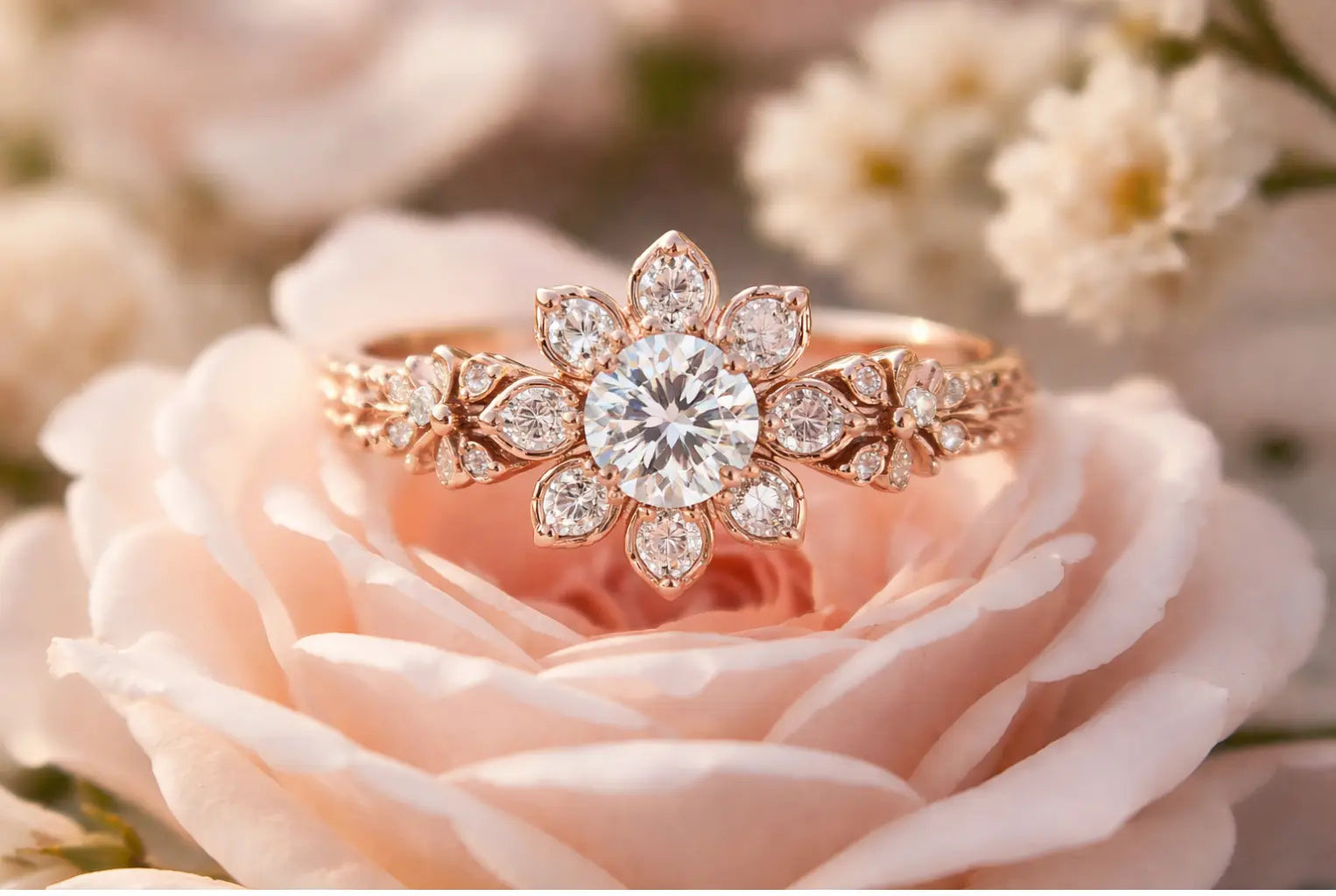 Floral Engagement Rings , MH Elegance jewelry