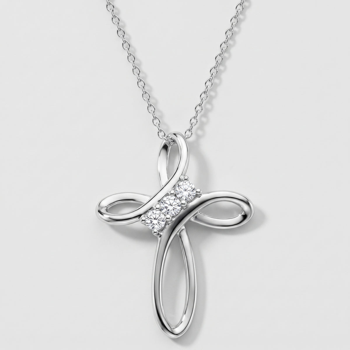 Collar de Cruz de Diamantes Divina Infinitud | Símbolo de Fe Eterna | Plata de Ley de Primera Calidad – MH ELEGANCE
