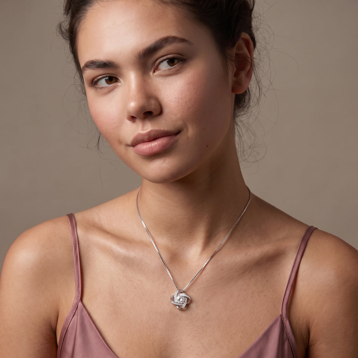 Moissanite Love Knot Necklace | Sterling Silver Pendant for Women | 2 or 3 Carat