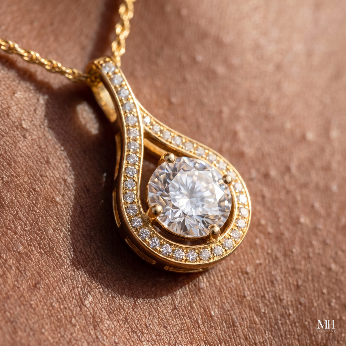 Moissanite Pendant Necklace for Women | 0.5-6 Carat Solitaire | Sterling Silver Gold