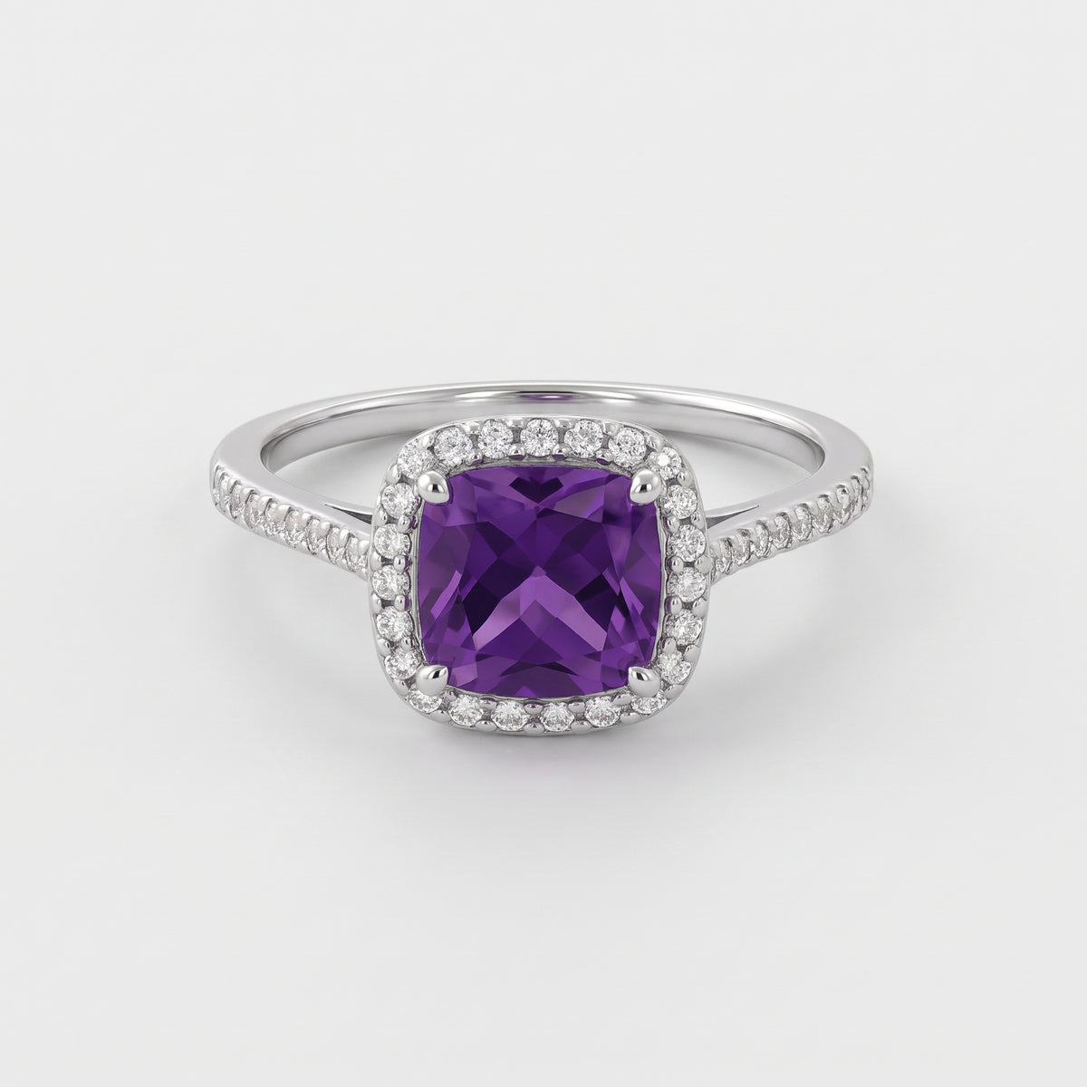 Bague de fiançailles Ziva Amethyst Halo