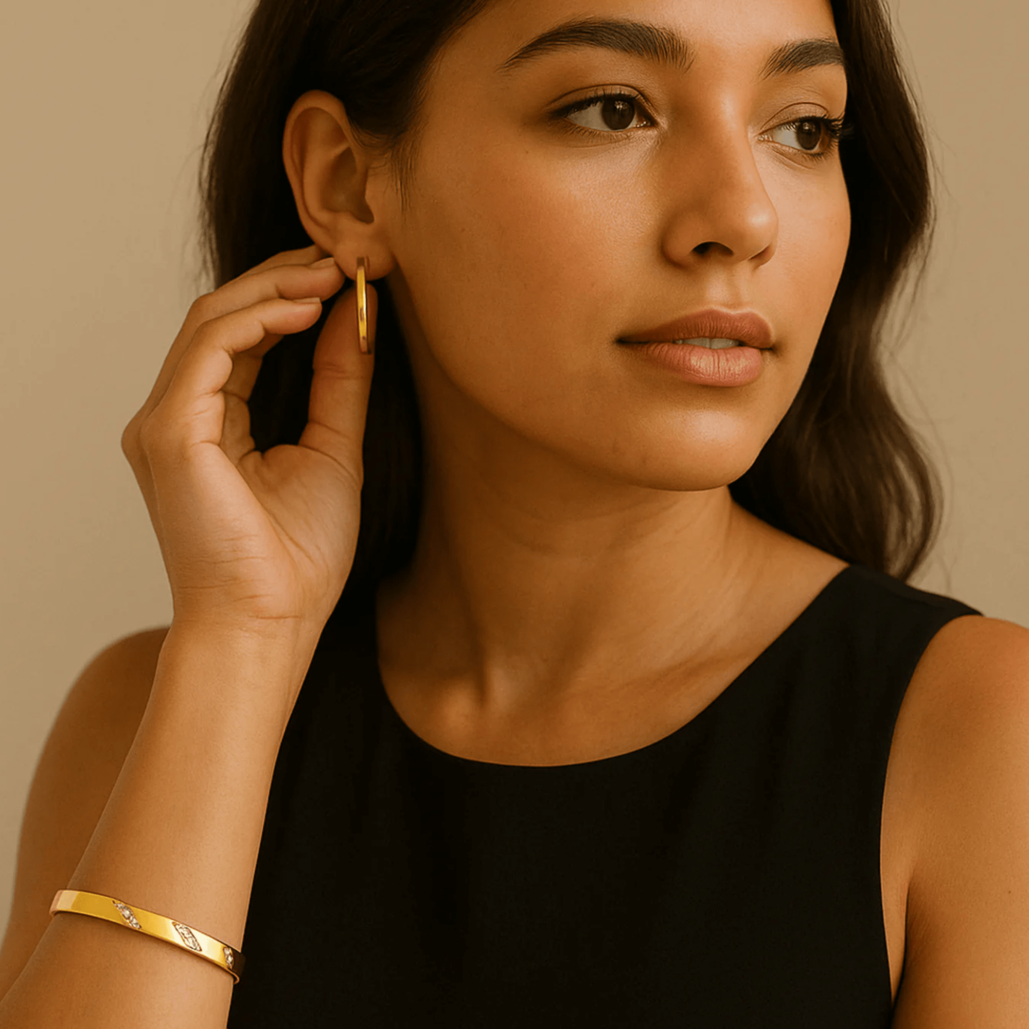 14K Gold Elysian Bangle Bracelet | Cubic Zirconia Sparkle | Rigid Design Everyday Luxury – MH ELEGANCE - MH ELEGANCE - Elysian Bangle Bracelet - MH ELEGANCE - Bracelet