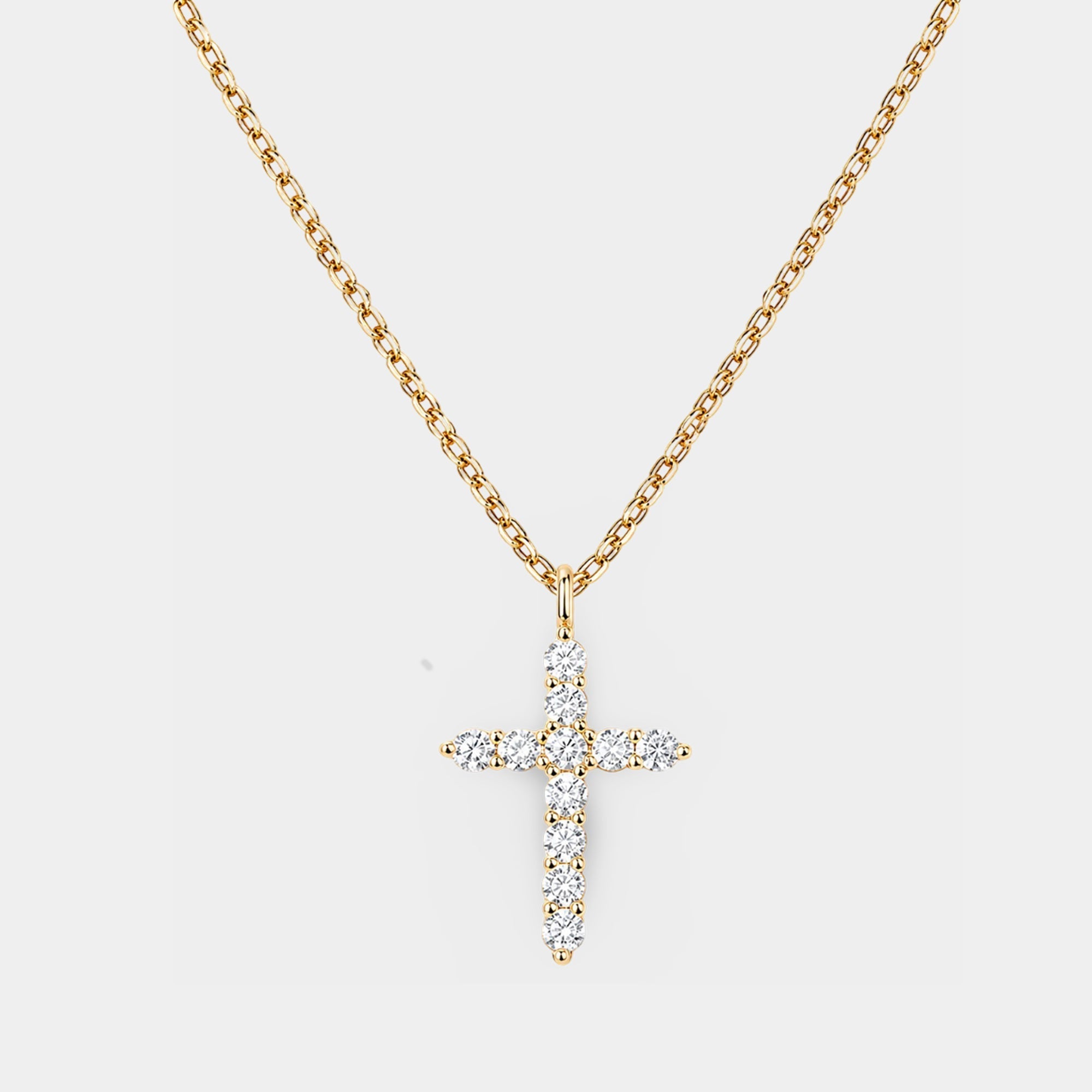 Christian cross pendant necklace shown for everyday layering