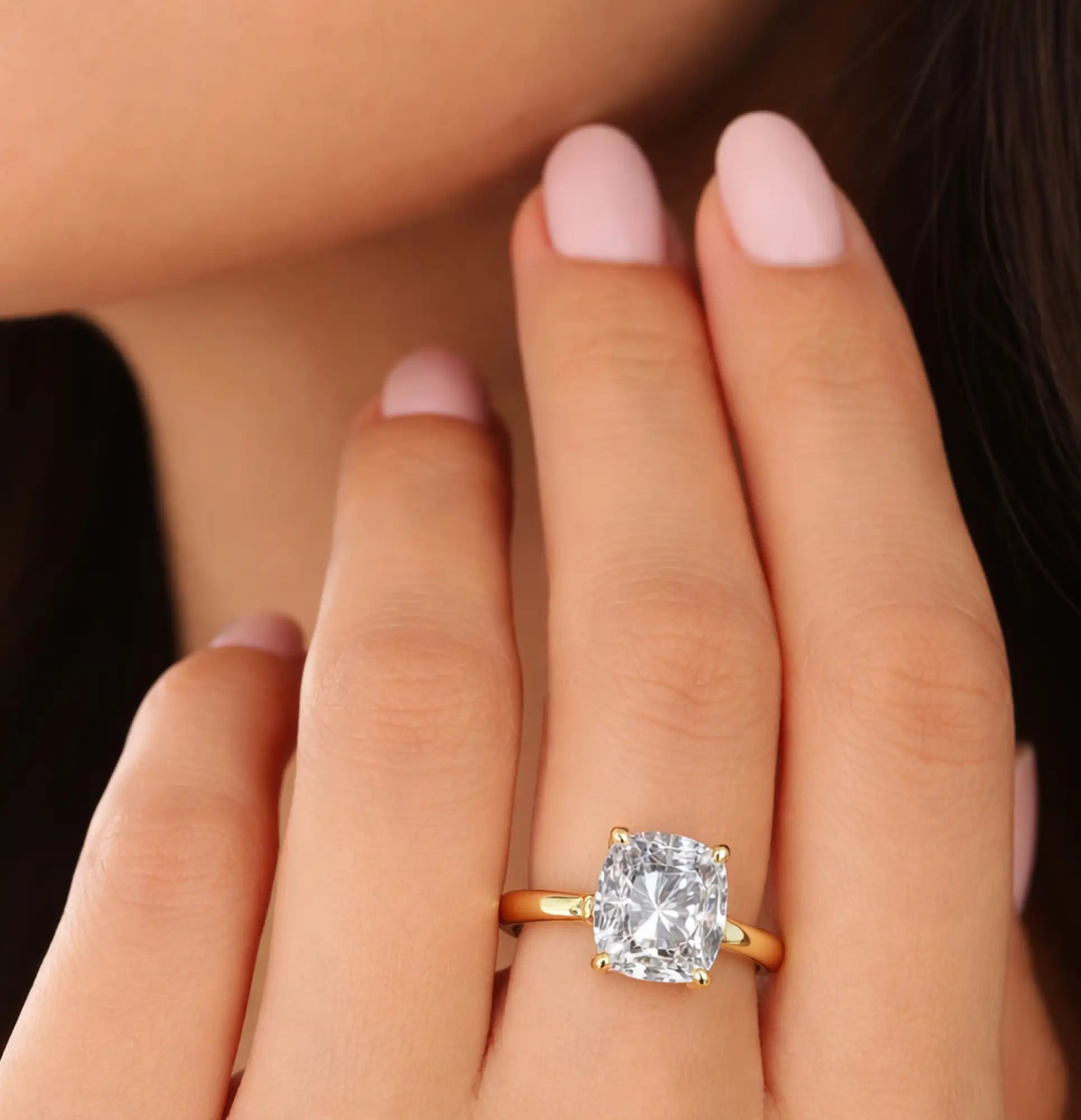 14K Gold-Plated CZ Promise Ring - MH ELEGANCE - 14K Gold-Plated CZ Promise Ring - Ring