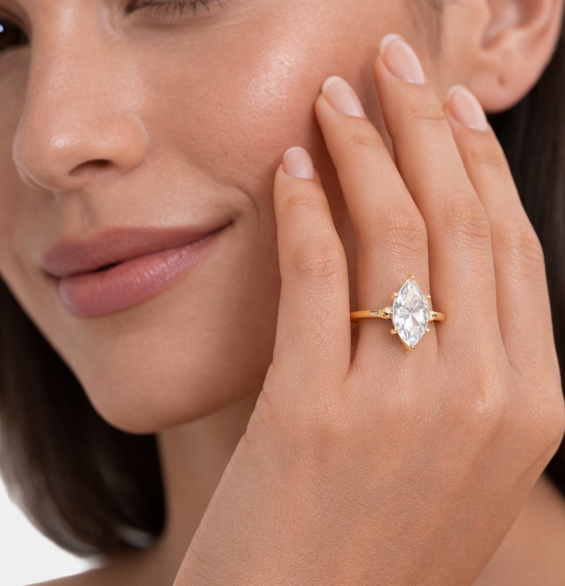 14K Gold Plated Luxe Radiance Engagement Ring - MH ELEGANCE - 14K Gold Plated Luxe Radiance Engagement Ring - Ring