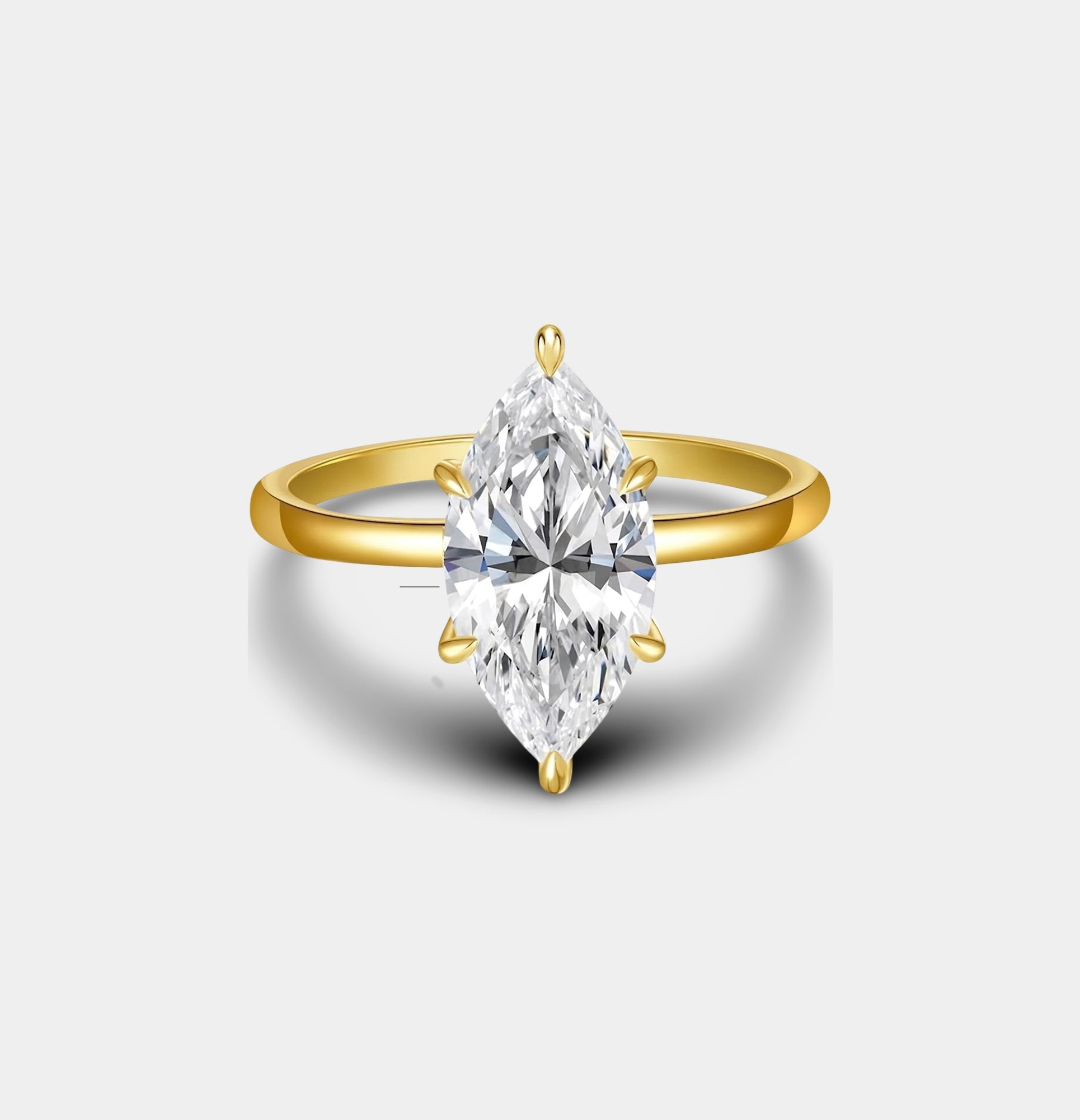 14K Gold Plated Luxe Radiance Engagement Ring - MH ELEGANCE - 14K Gold Plated Luxe Radiance Engagement Ring - Ring