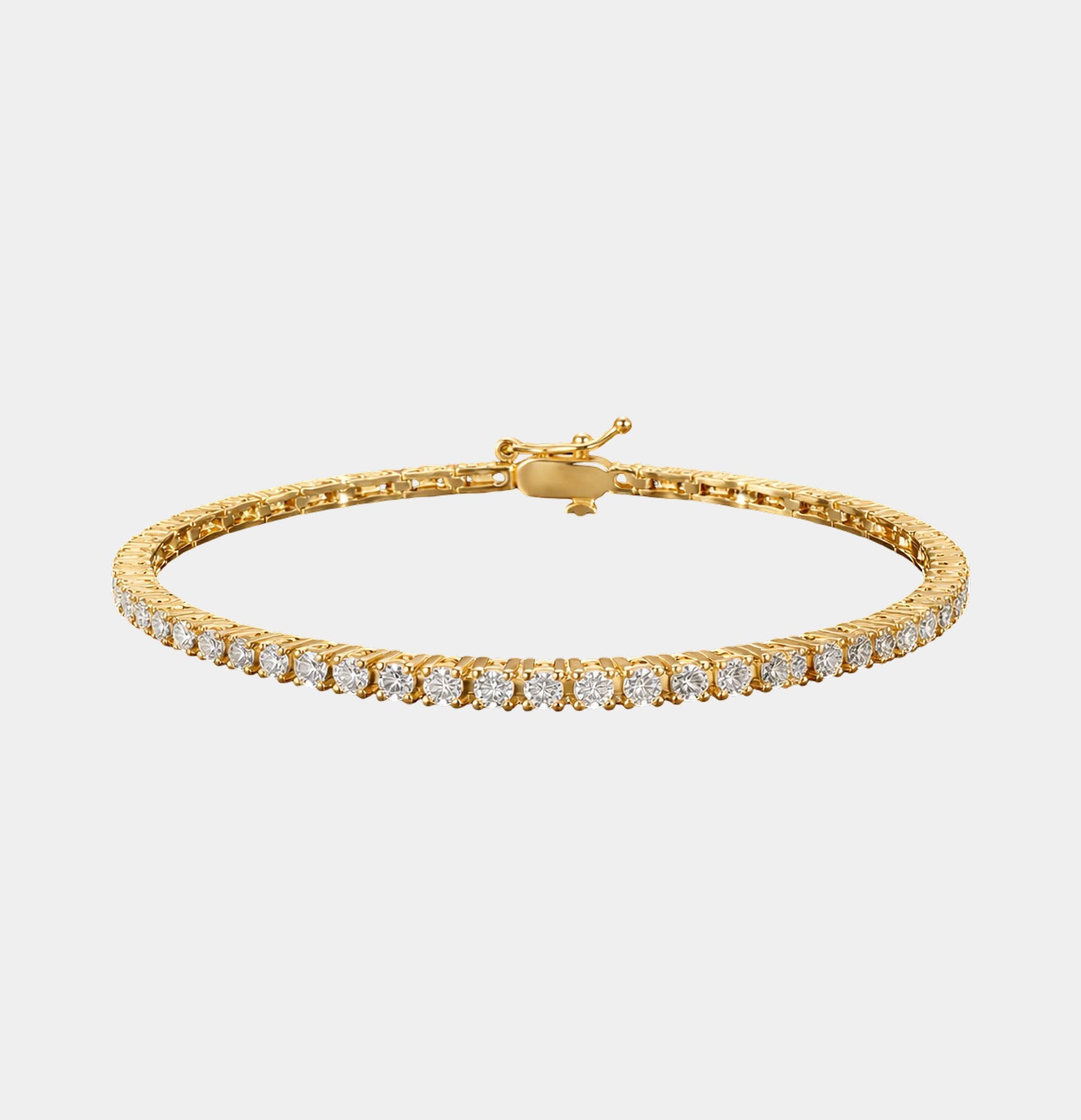 14K Gold Plated Radiant Grace Tennis Bracelet - MH ELEGANCE - 14K Gold Plated Radiant Grace Tennis Bracelet - bracelet
