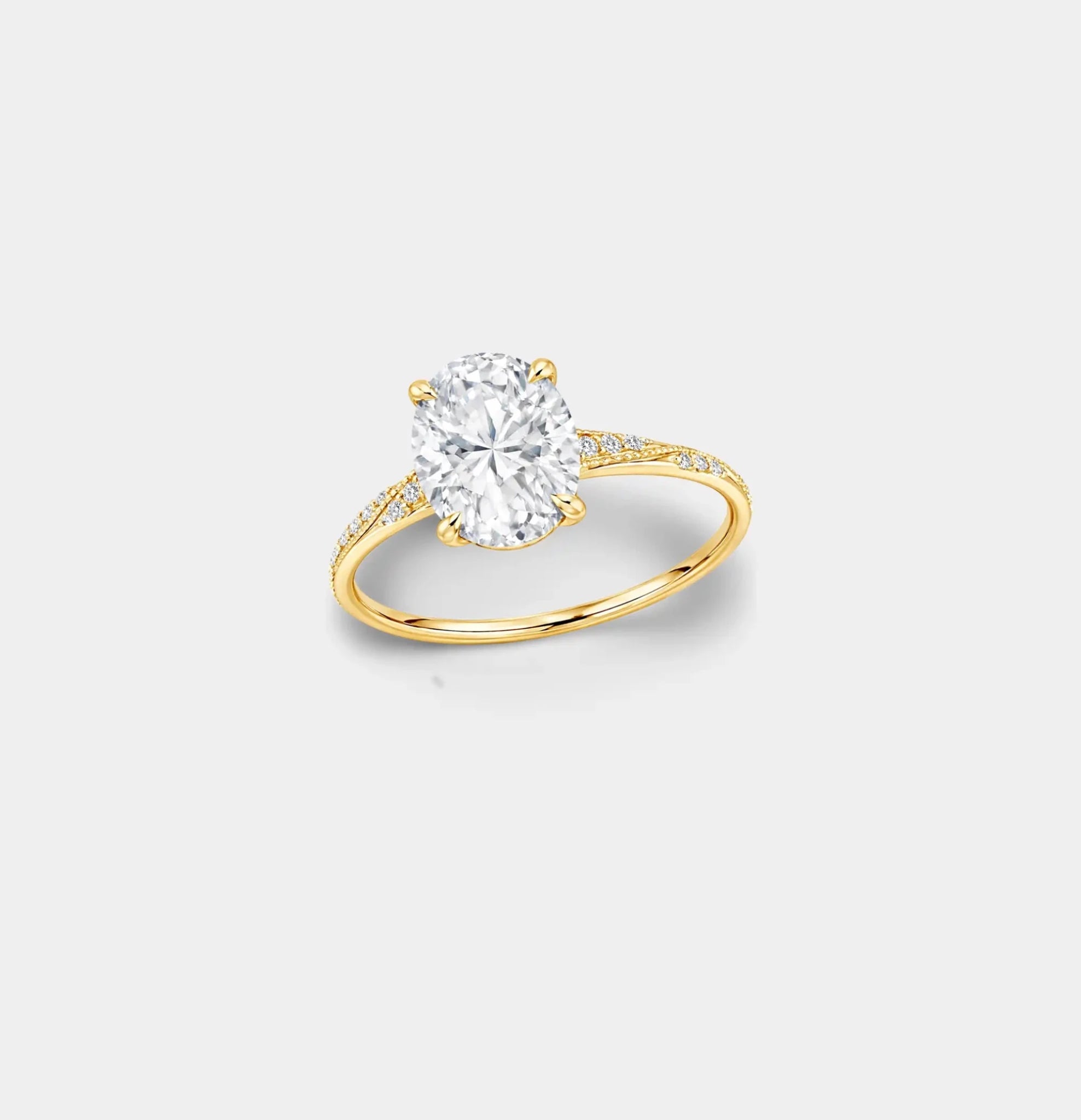 14K Gold Plated Royal Glow Oval Diamond Ring - MH ELEGANCE - 14K Gold Plated Royal Glow Oval Diamond Ring - Ring