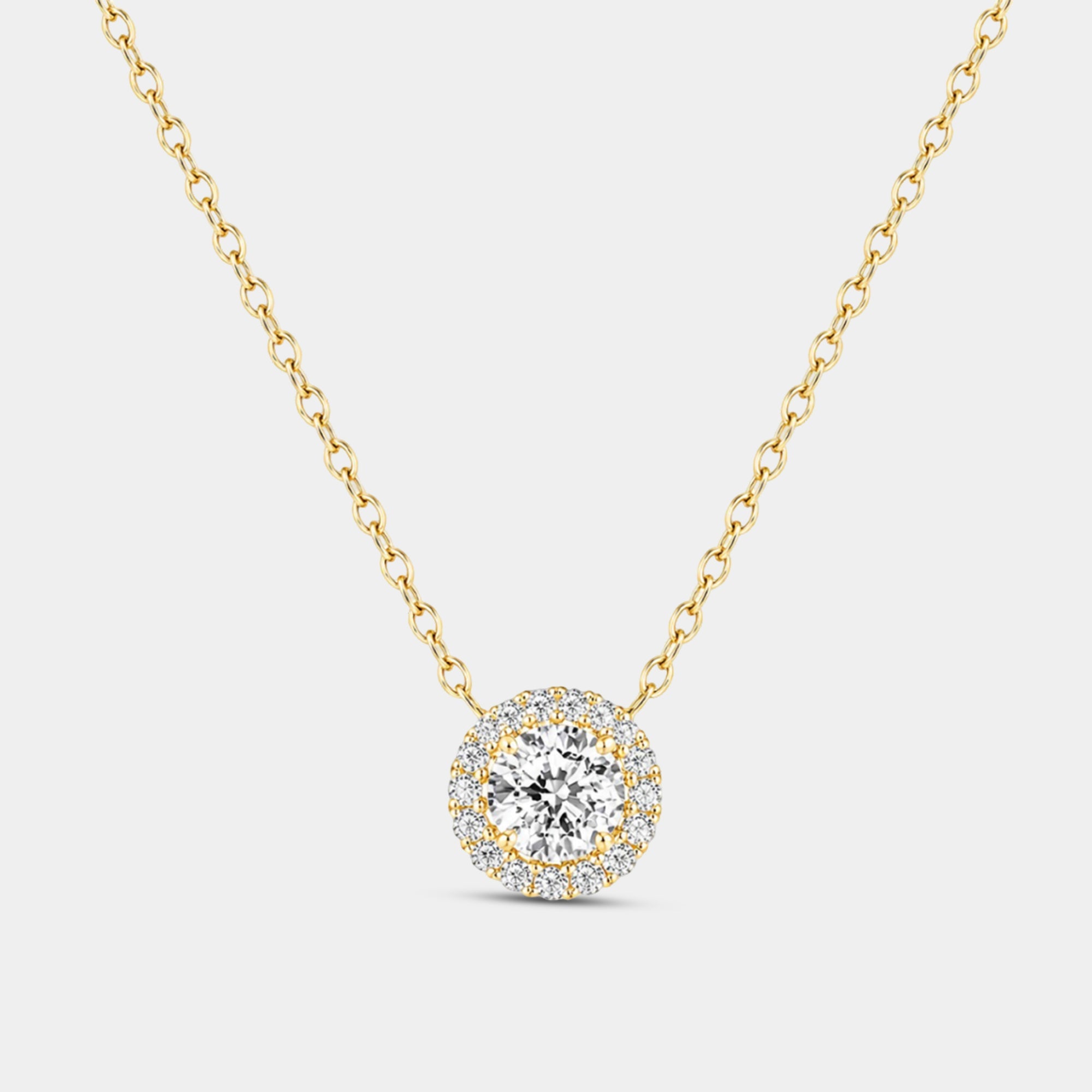 14K Gold Plated Solitaire CZ Necklace | Diamond Alternative | Single Stone – MH ELEGANCE - MH ELEGANCE - 14K Gold Plated Solitaire CZ Necklace | Diamond Alternative | Single Stone – MH ELEGANCE - Necklace