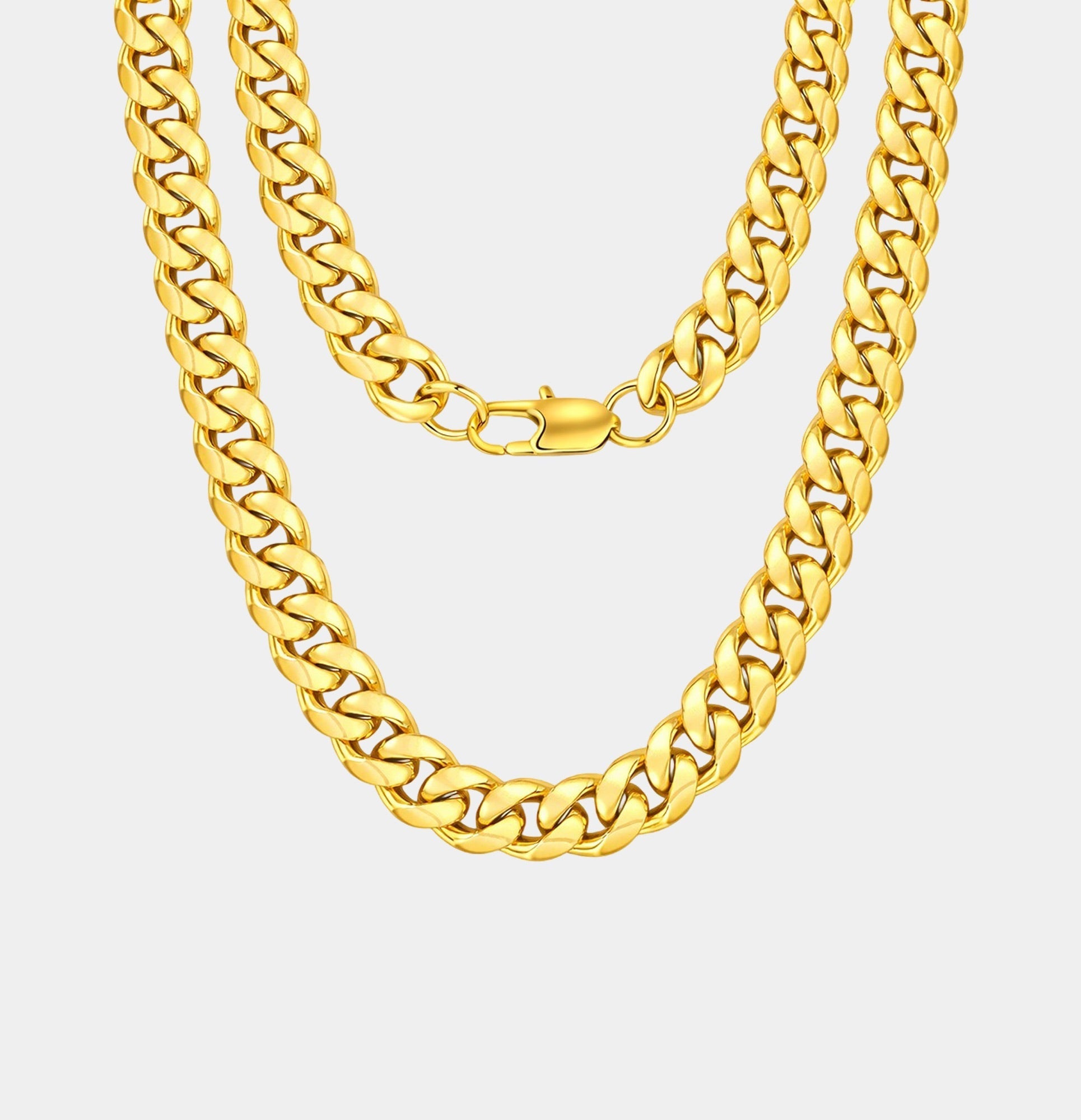18K Gold Diamond Edge Cuban Chain | Men's Luxury Chain Necklace | Premium Gold Pendant – MH ELEGANCE - MH ELEGANCE - 18K Gold Diamond Edge Cuban Chain | Men's Luxury Chain Necklace | Premium Gold Pendant – MH ELEGANCE - Necklace