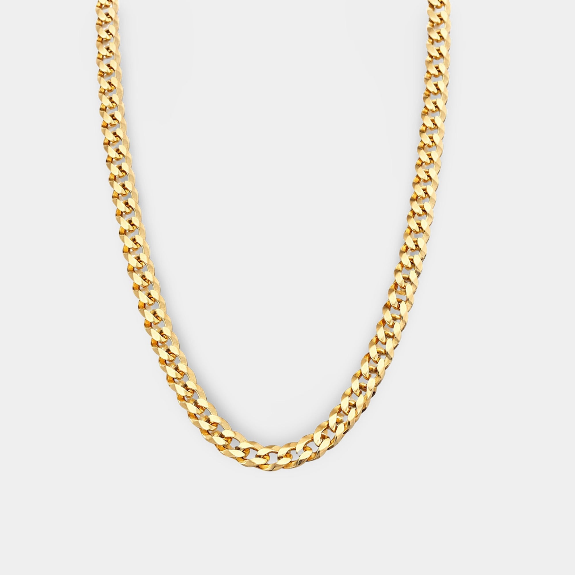 18K Gold Plated Diamond-Cut Cuban Link Chain | Premium Sterling Silver | Luxury Design – MH ELEGANCE - MH ELEGANCE - 18K Gold Plated Diamond-Cut Cuban Link Chain | Premium Sterling Silver | Luxury Design – MH ELEGANCE - Necklace