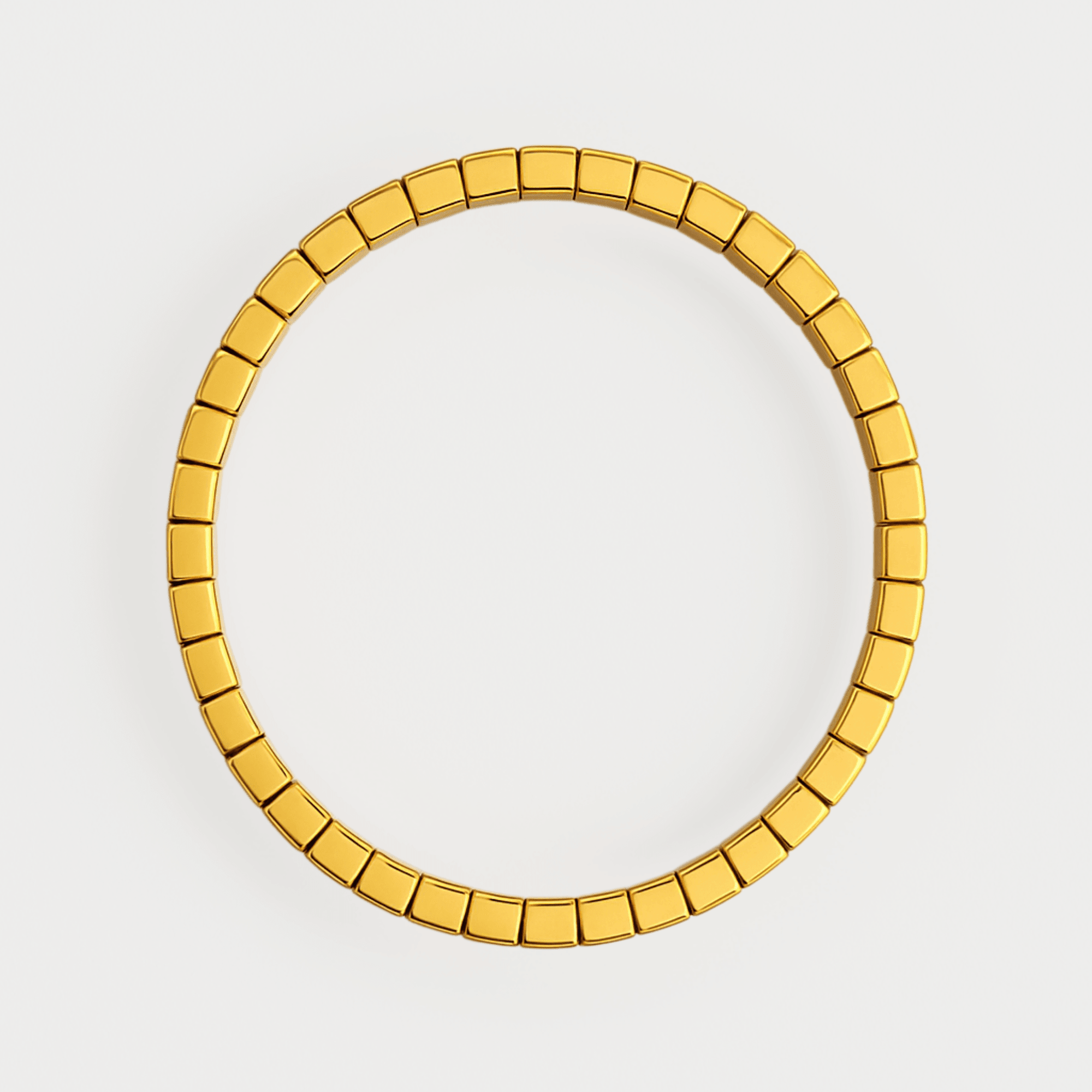 Side profile of 18K gold plated CZ inlay bangle bracelet – MH Elegance tarnish-resistant design