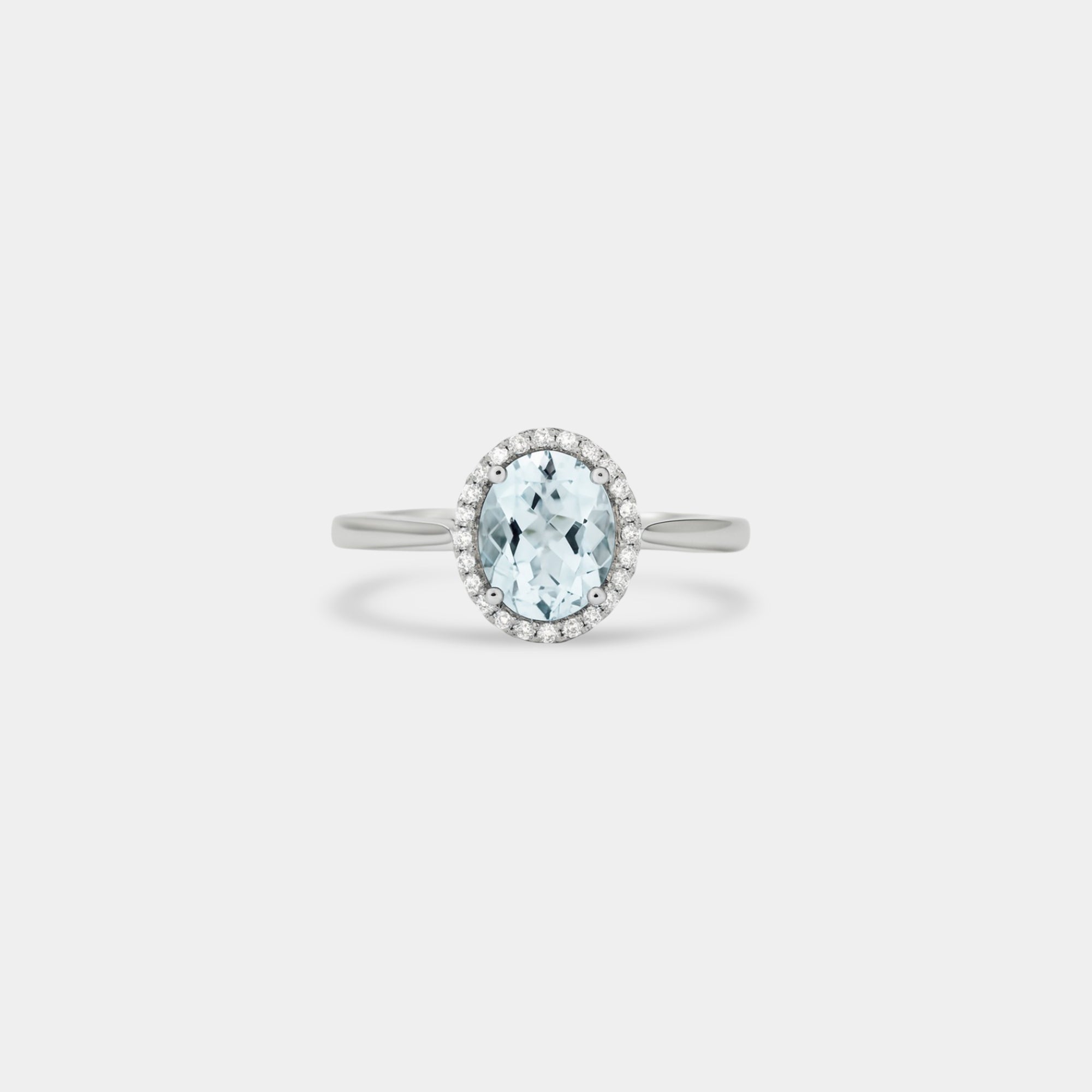 Lunara Aquamarine Halo Ring