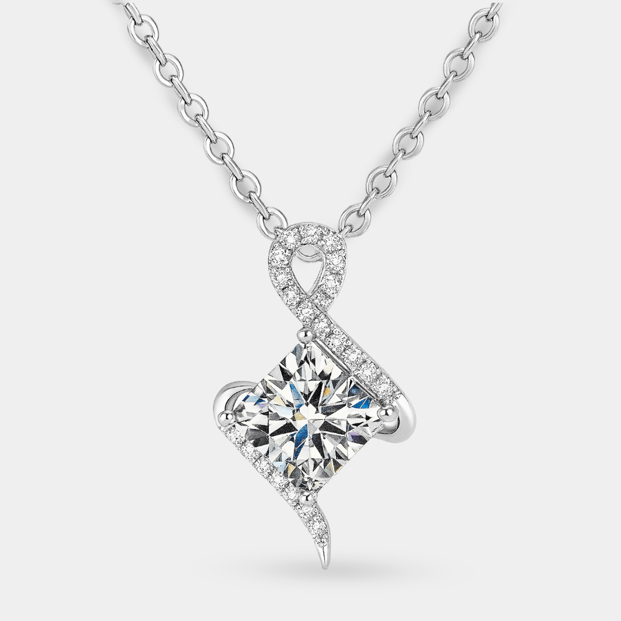 Celestia Twist Moissanite Pendant Necklace
