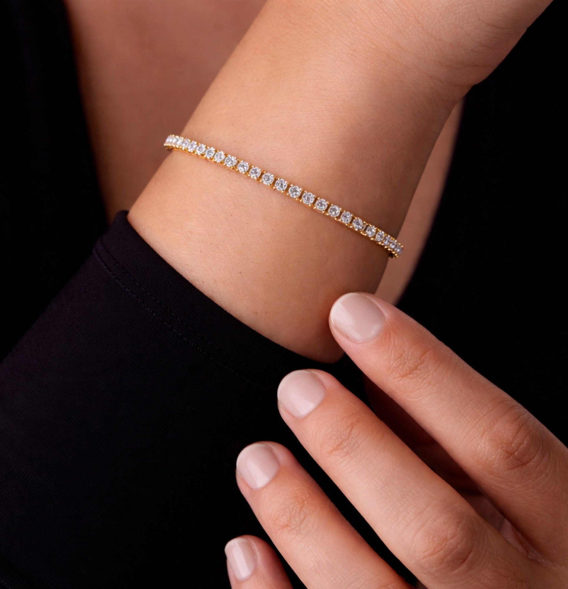 14K Gold Plated Radiant Grace Tennis Bracelet