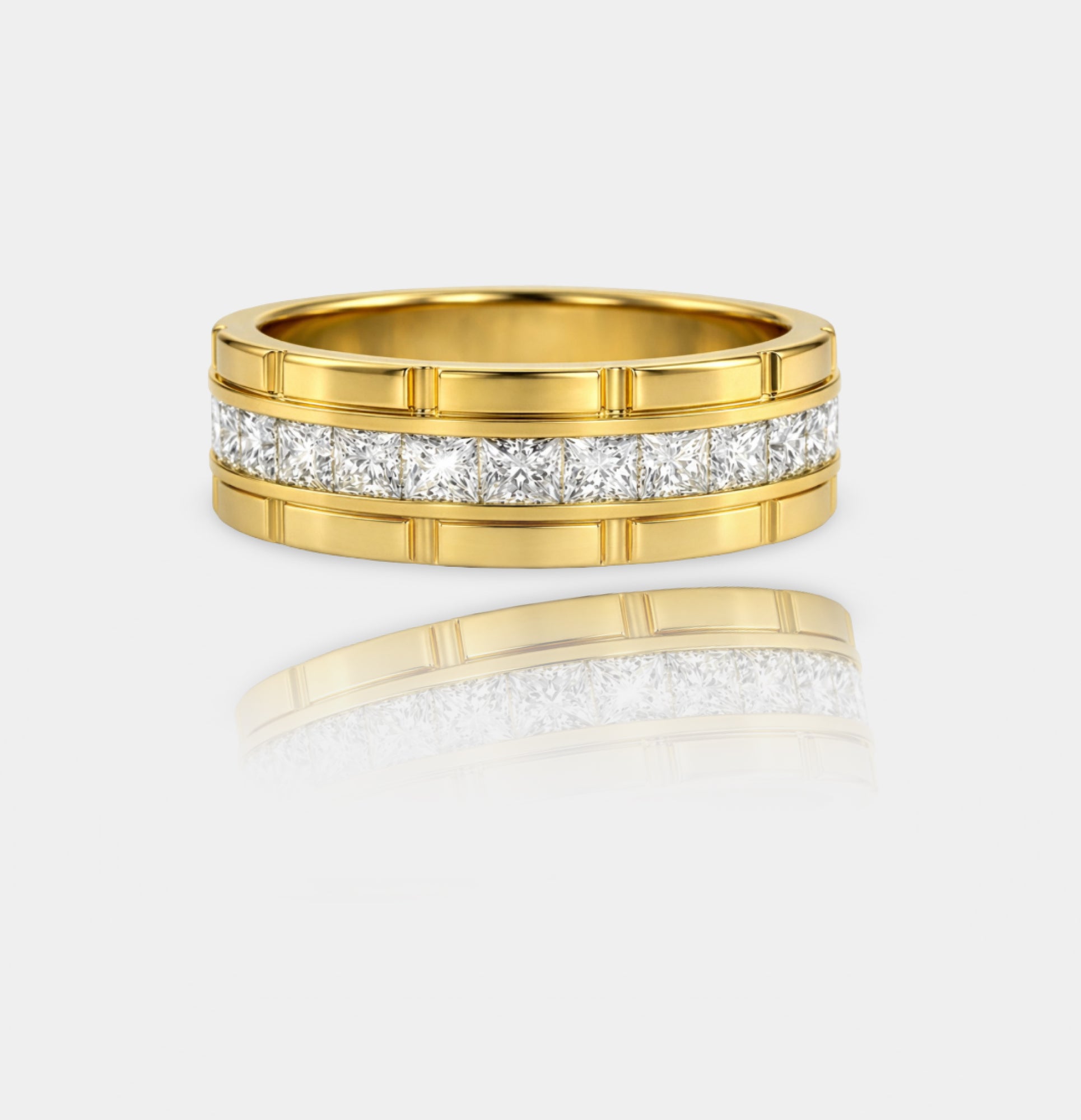 Alliance de mariage éternelle Imperial Crown en or | Bague de luxe pour homme | Design intemporel