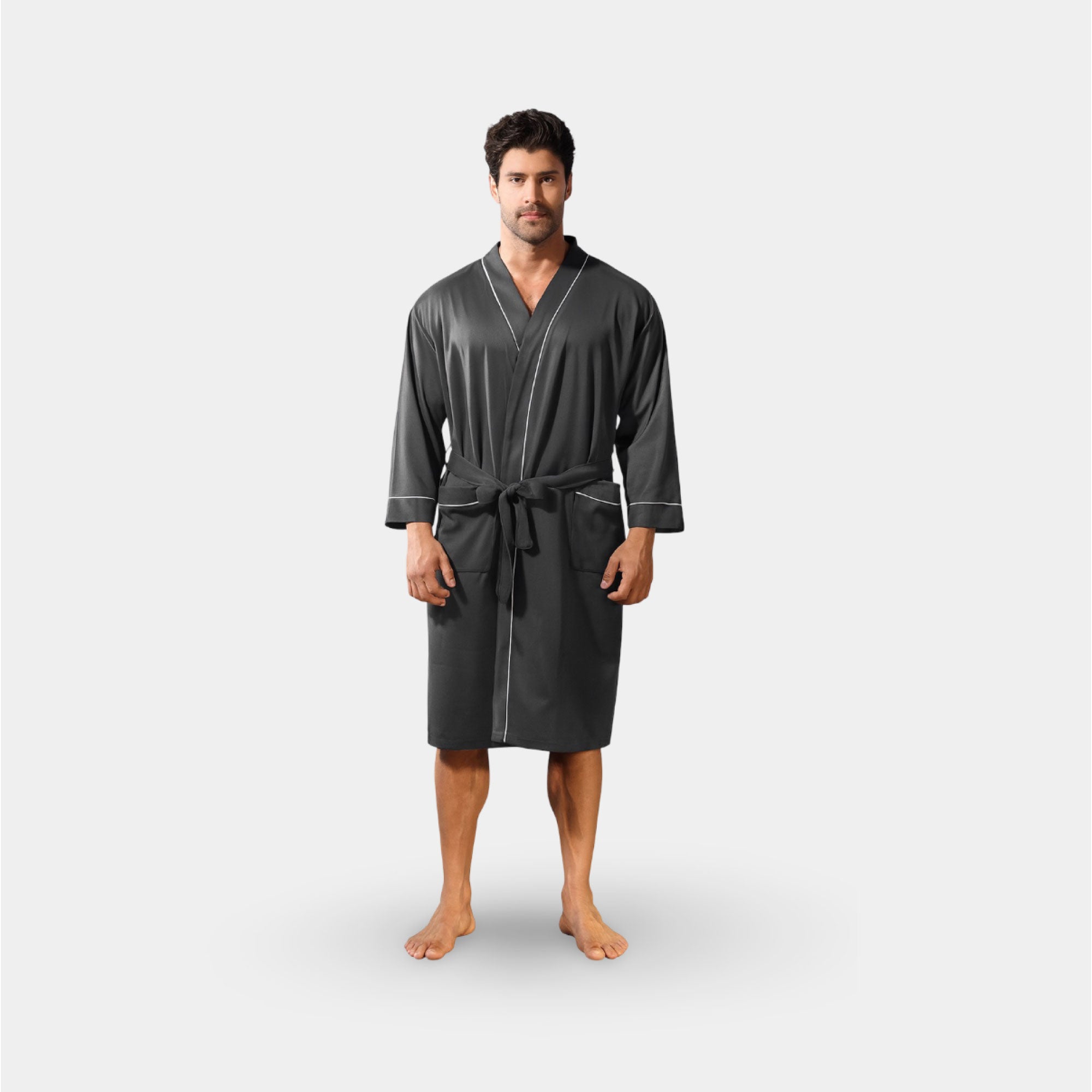 Dark Grey Kimono Robe