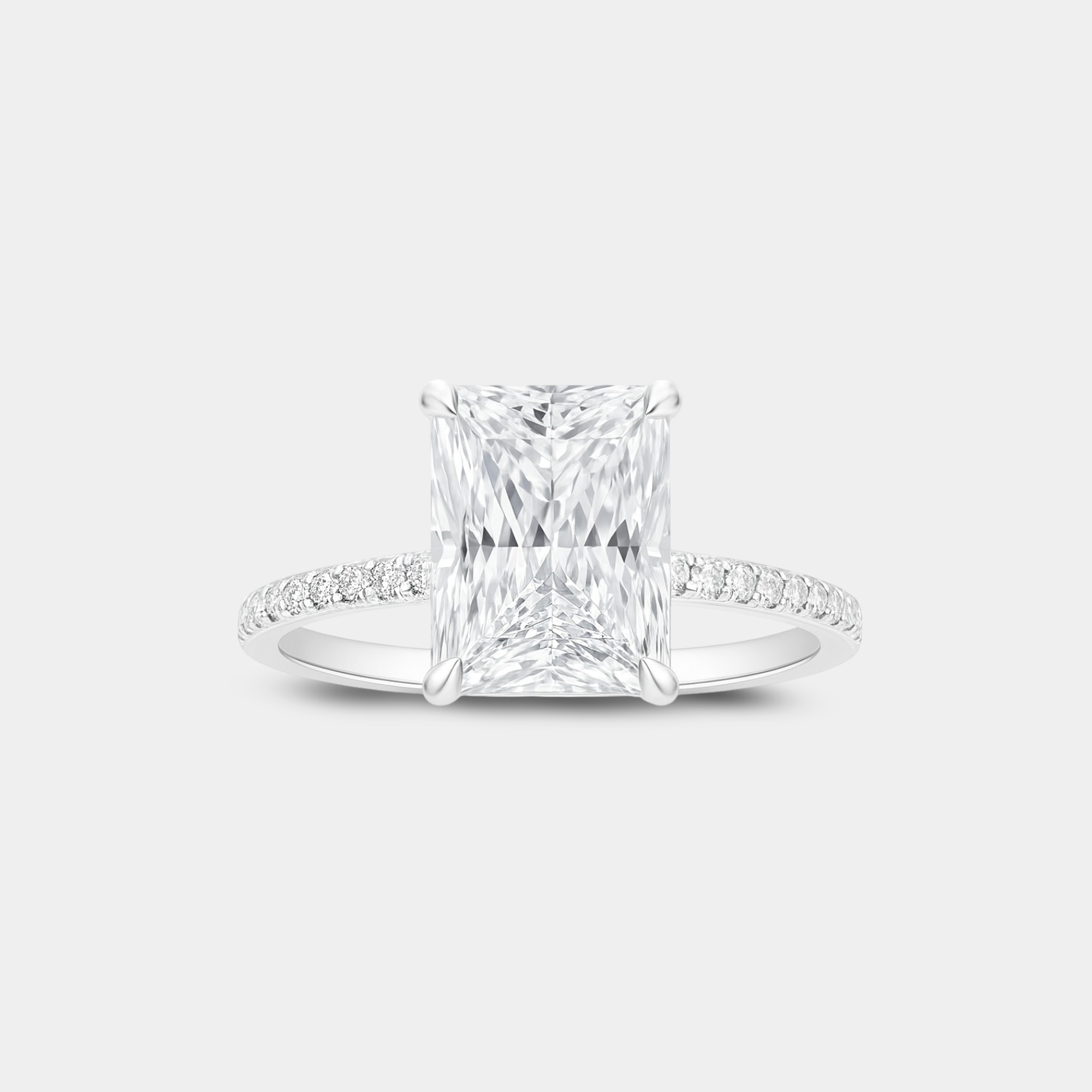 3CT Radiant Cut Solitaire Ring