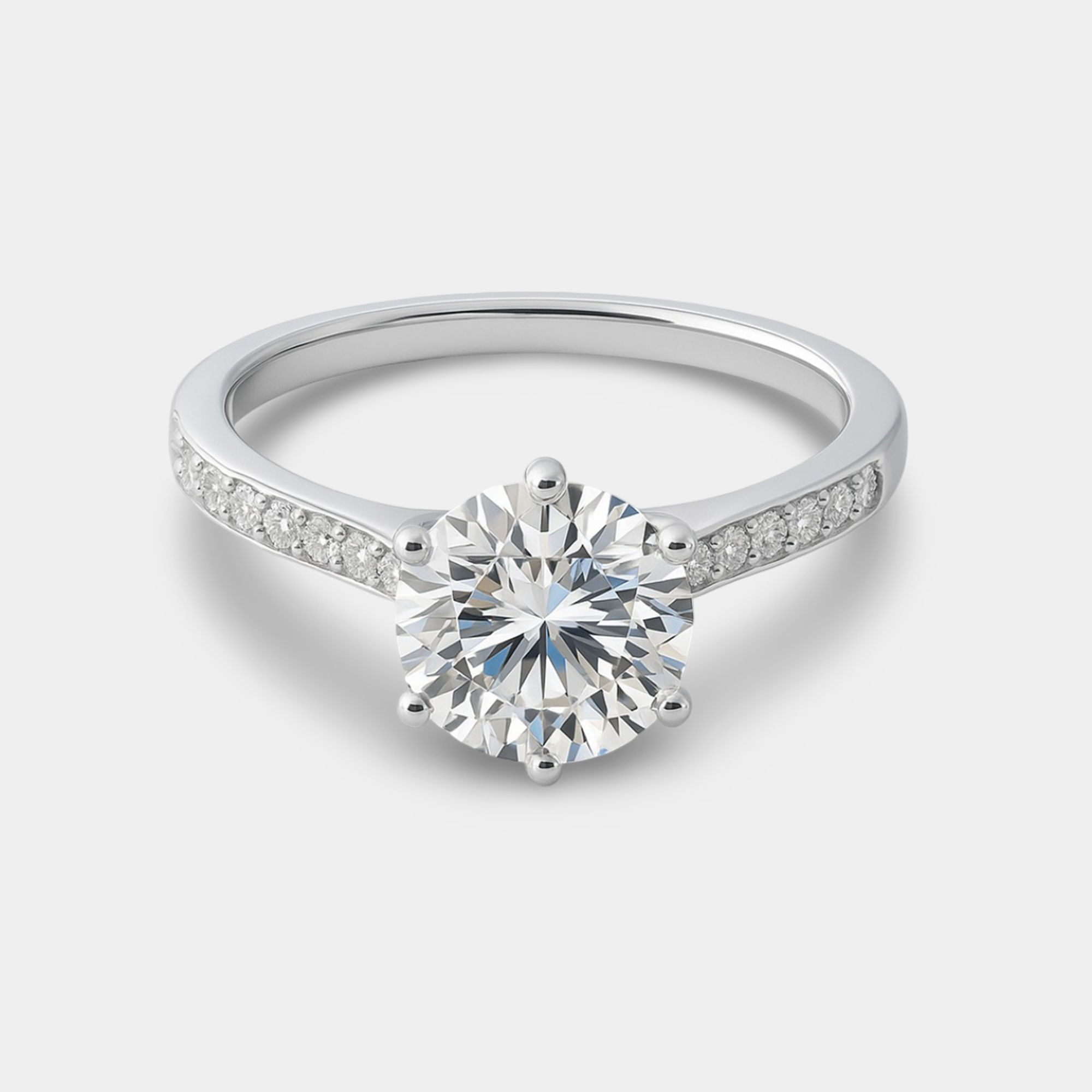 Classic Halo Round Cut Engagement Ring