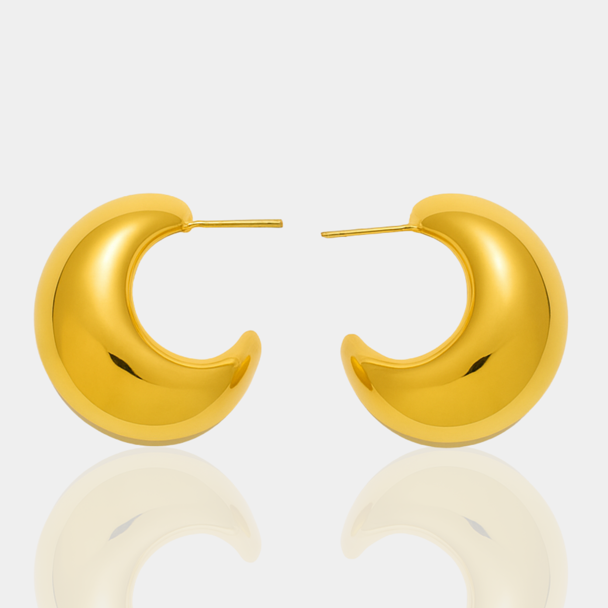 Small Chunky Gold Hoop Earrings
