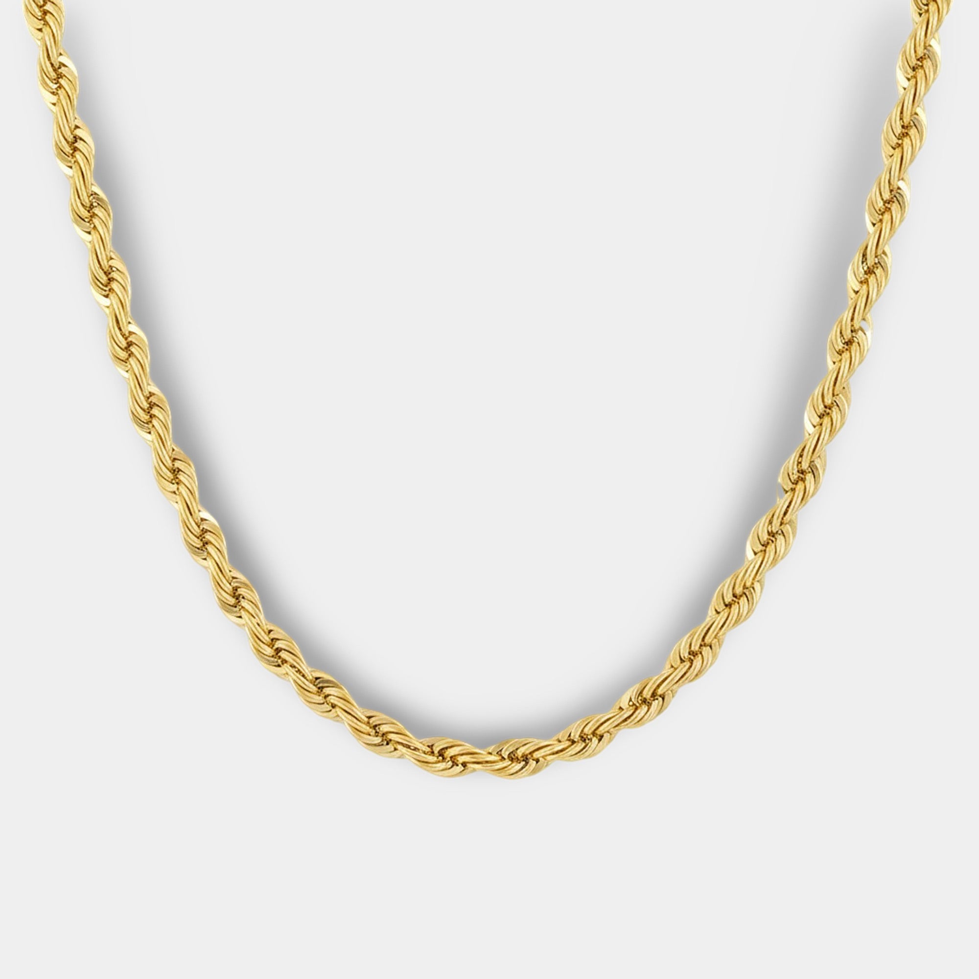 18K Gold Plated Diamond-Cut Rope Chain