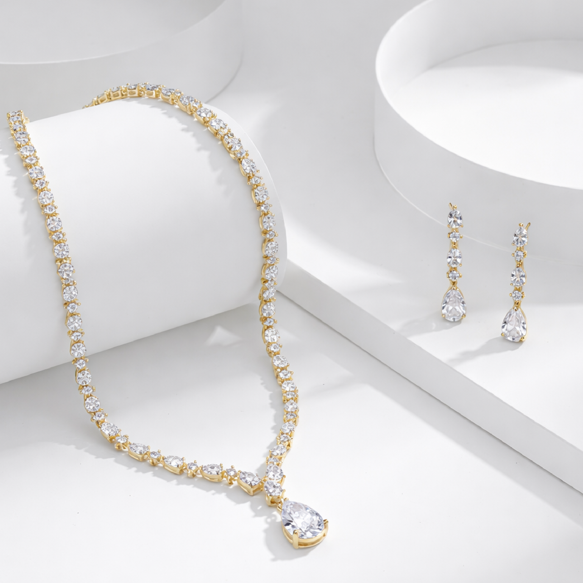 Eternal Elegance Teardrop Necklace Earrings Set