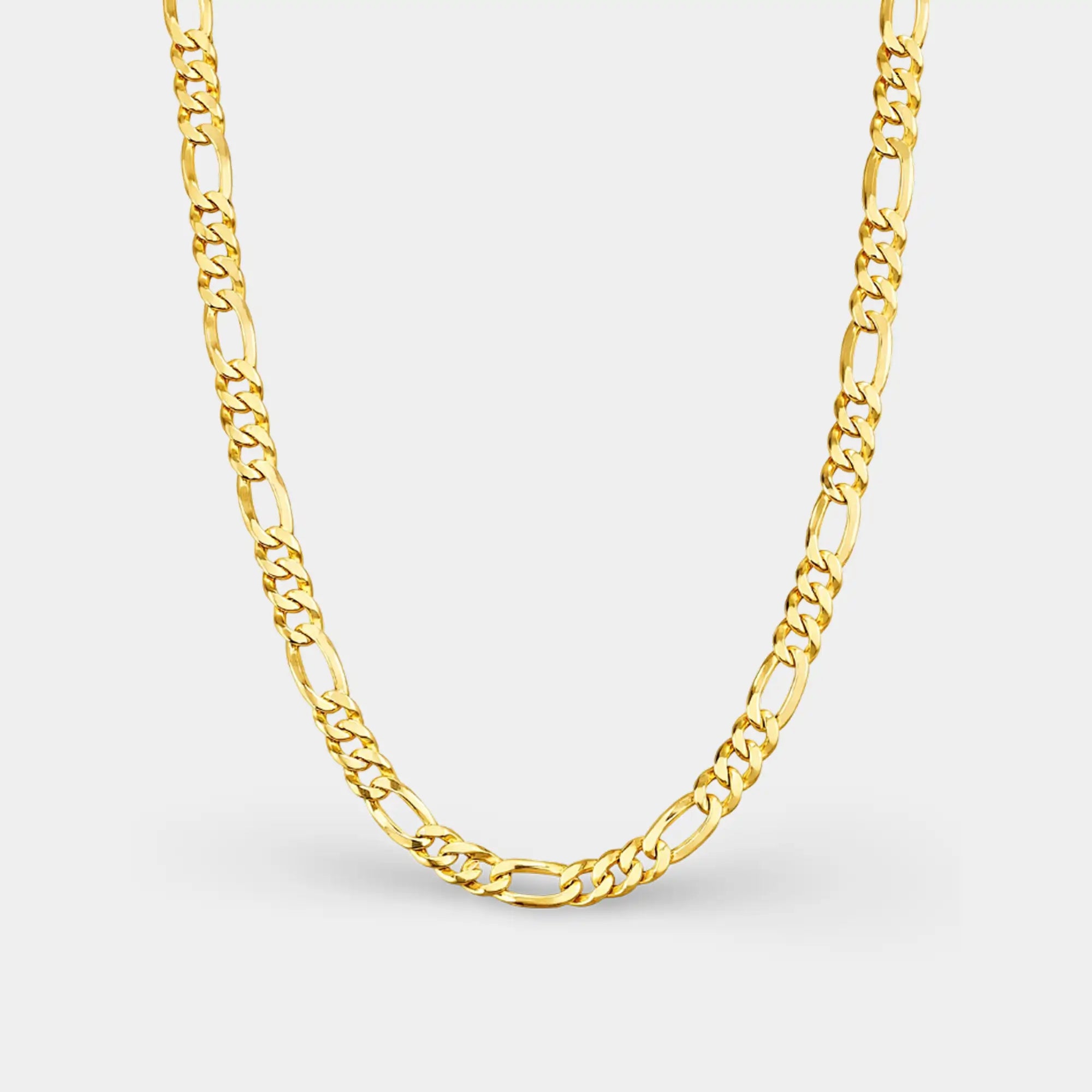 18K Gold Plated Sterling Silver Figaro Chain Necklace