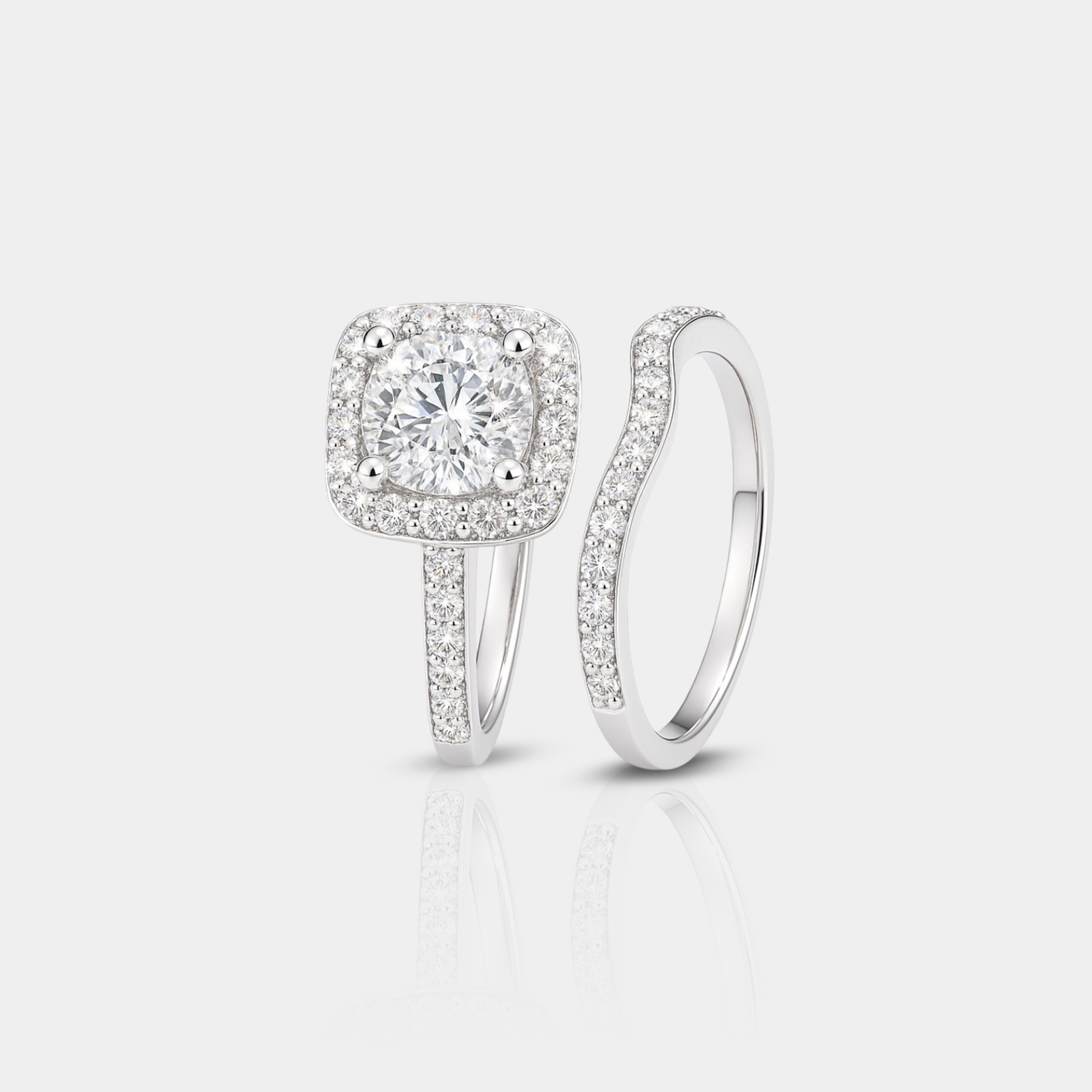 Scarlett Two-in-One Halo Ring Set