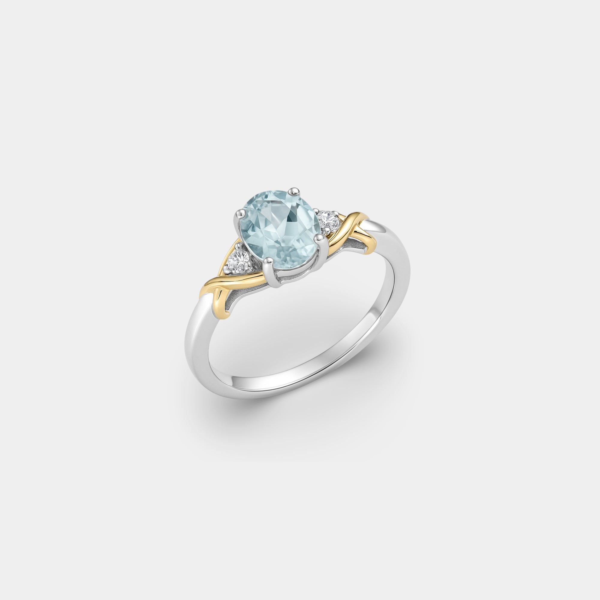 Zira Aquamarine Crossover Engagement Ring
