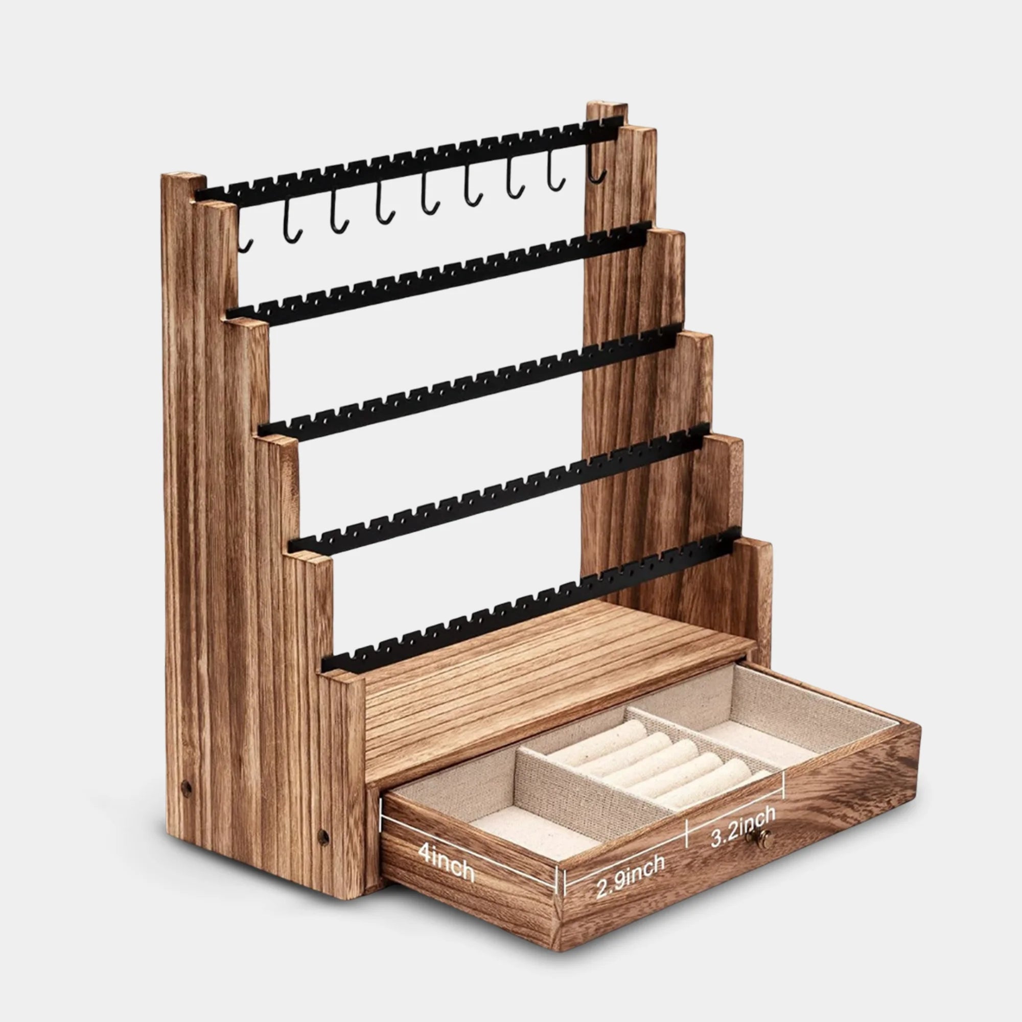 5 Layer Earring Organizer with Necklace Holder