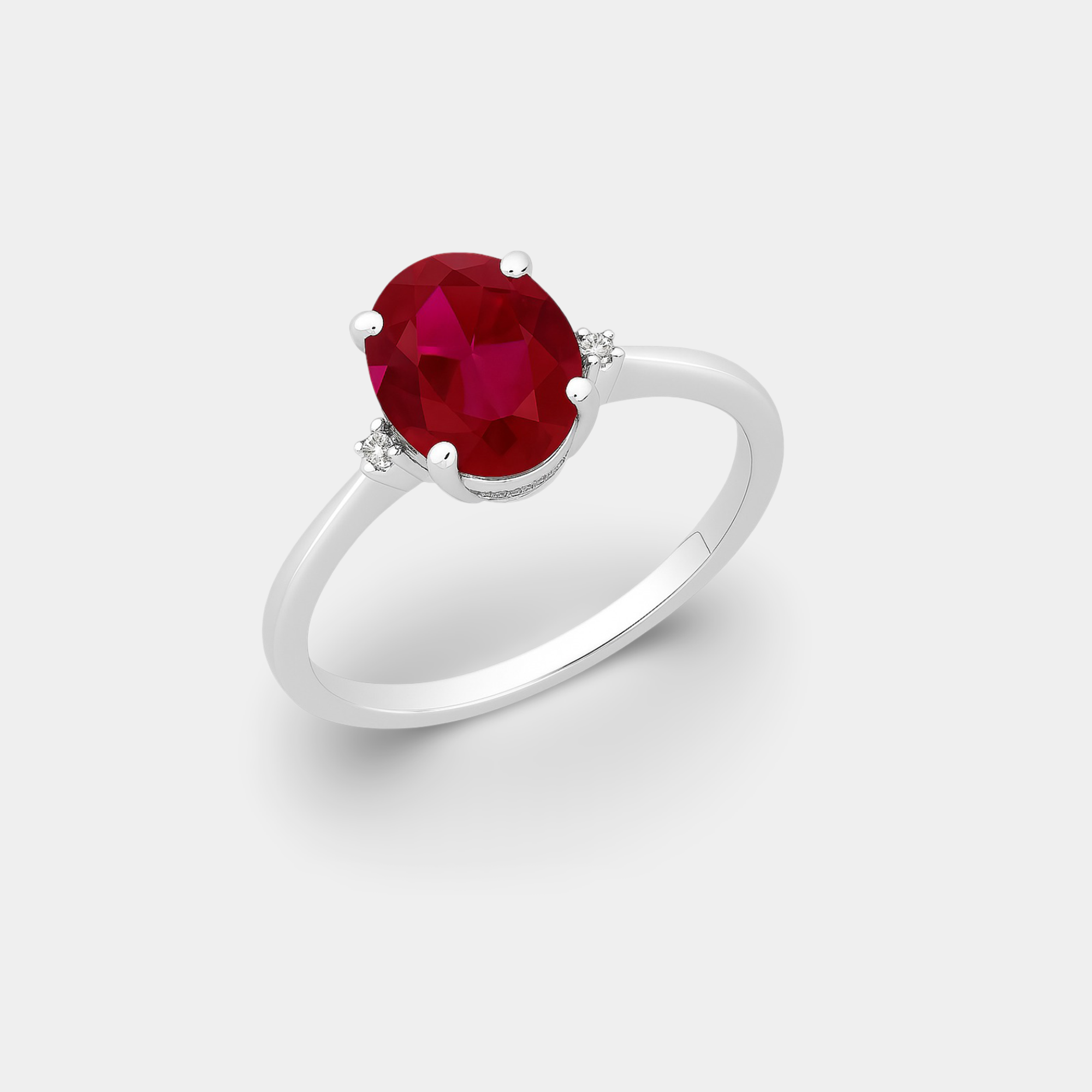 Ruby & Diamond Accent 3-Stone Ring