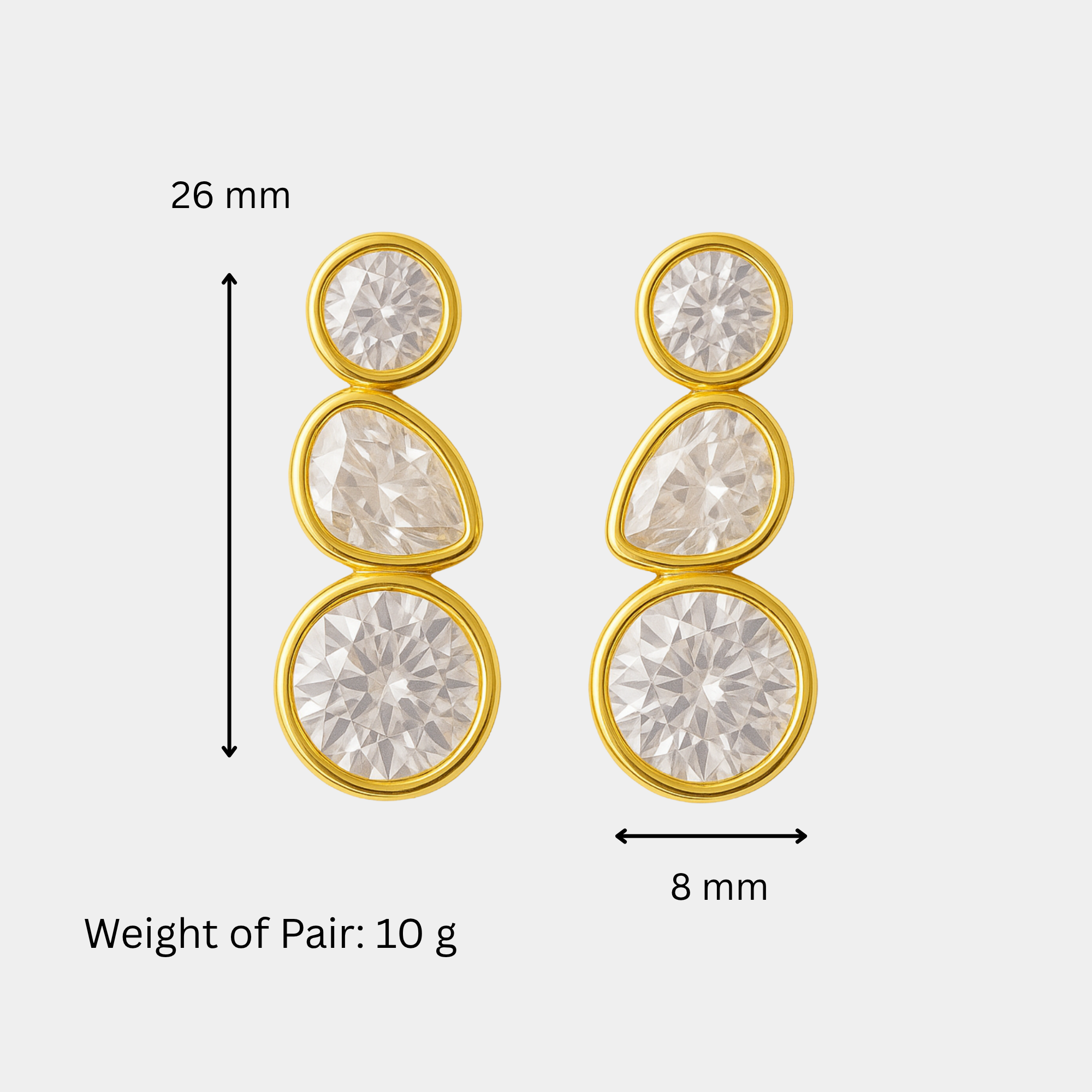 Pendientes de gota de cristal