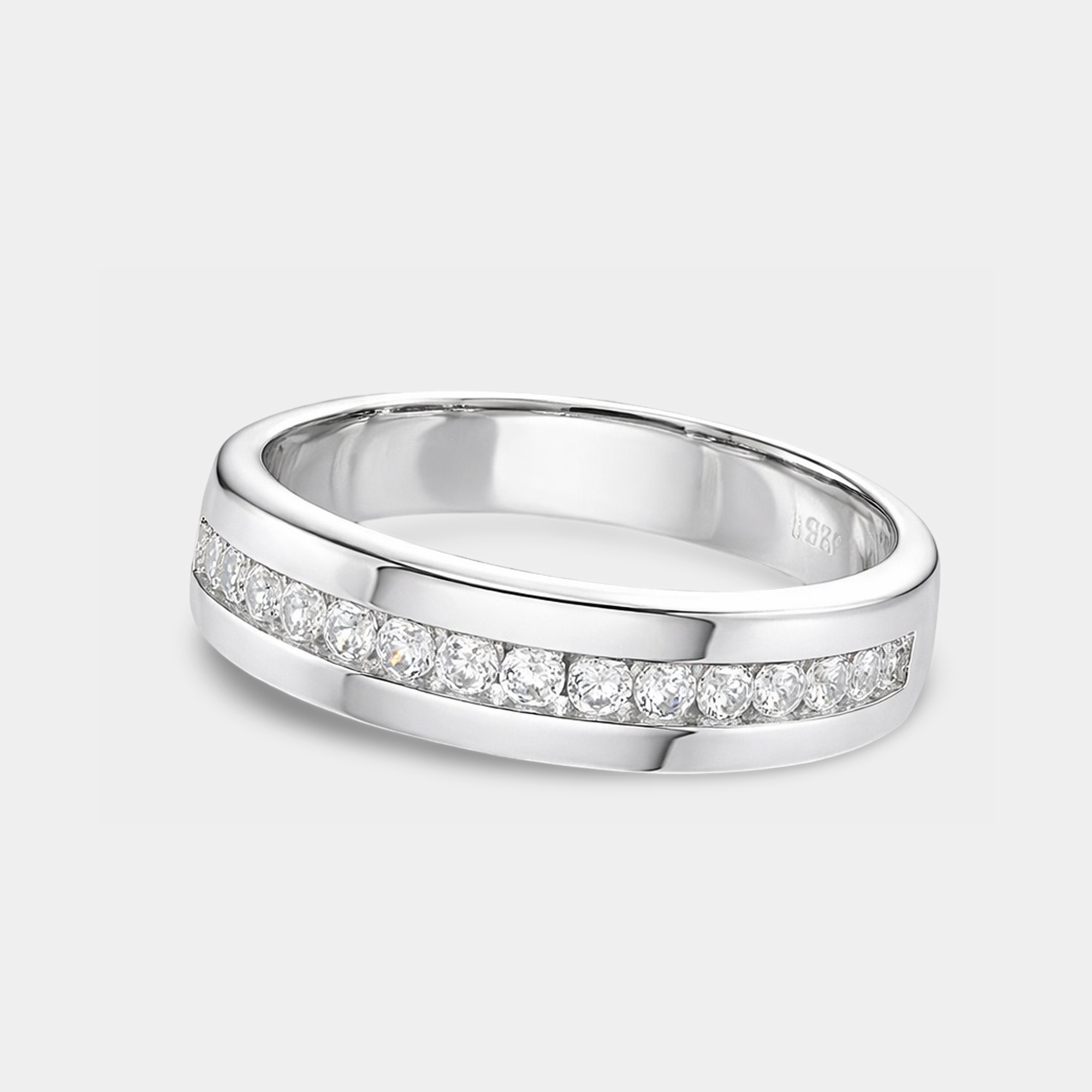 Anillo de boda para hombre Royal Spark de plata de ley | Alianza moderna de primera calidad