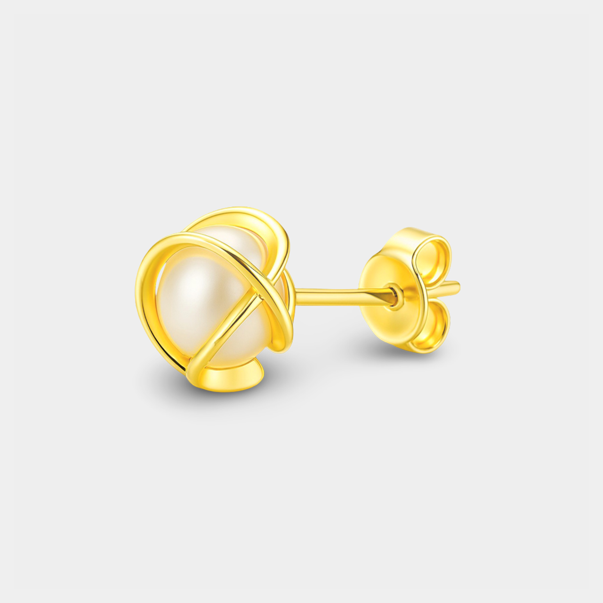 Amara Caged Pearl Stud Earrings