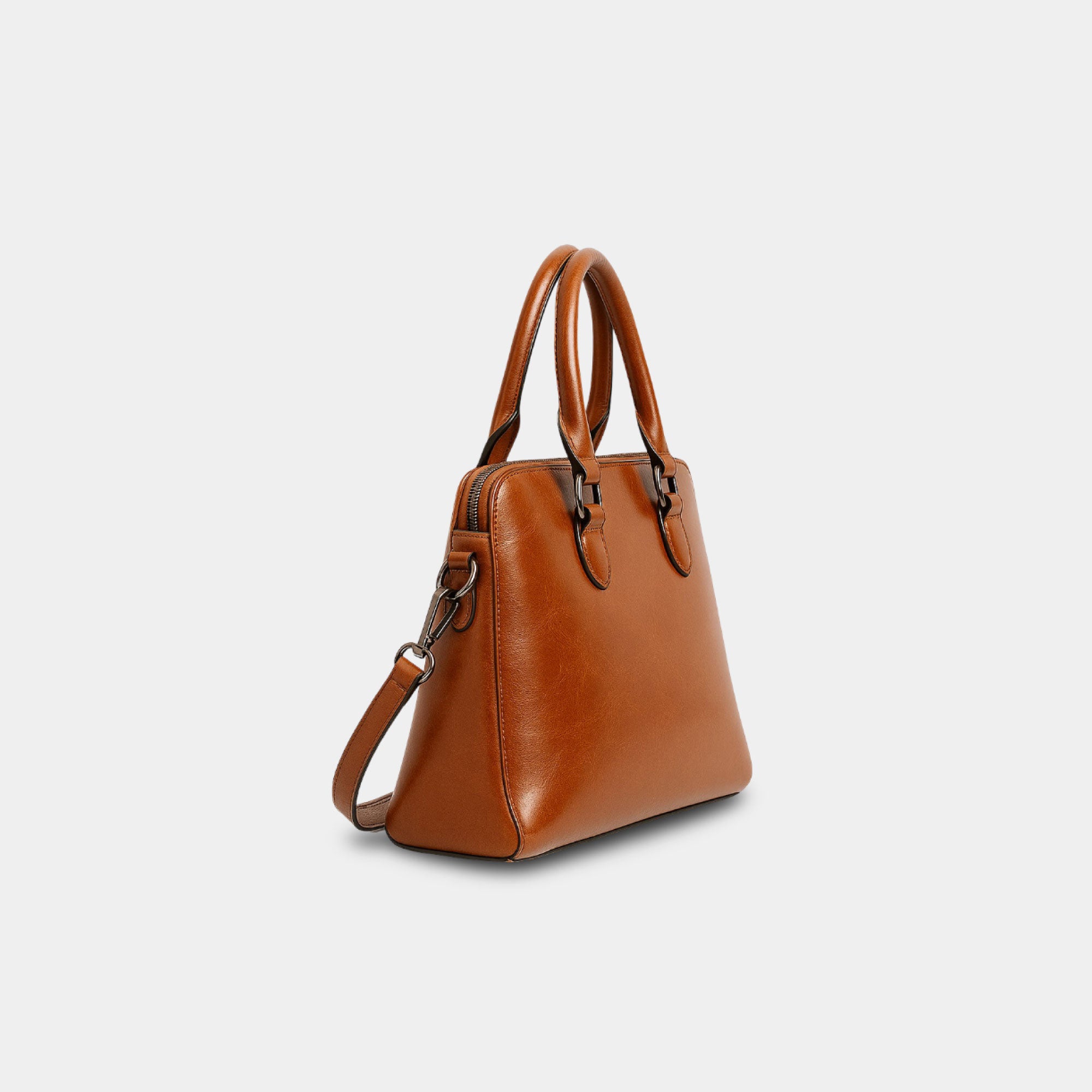 Brown Leather Tote Handbag