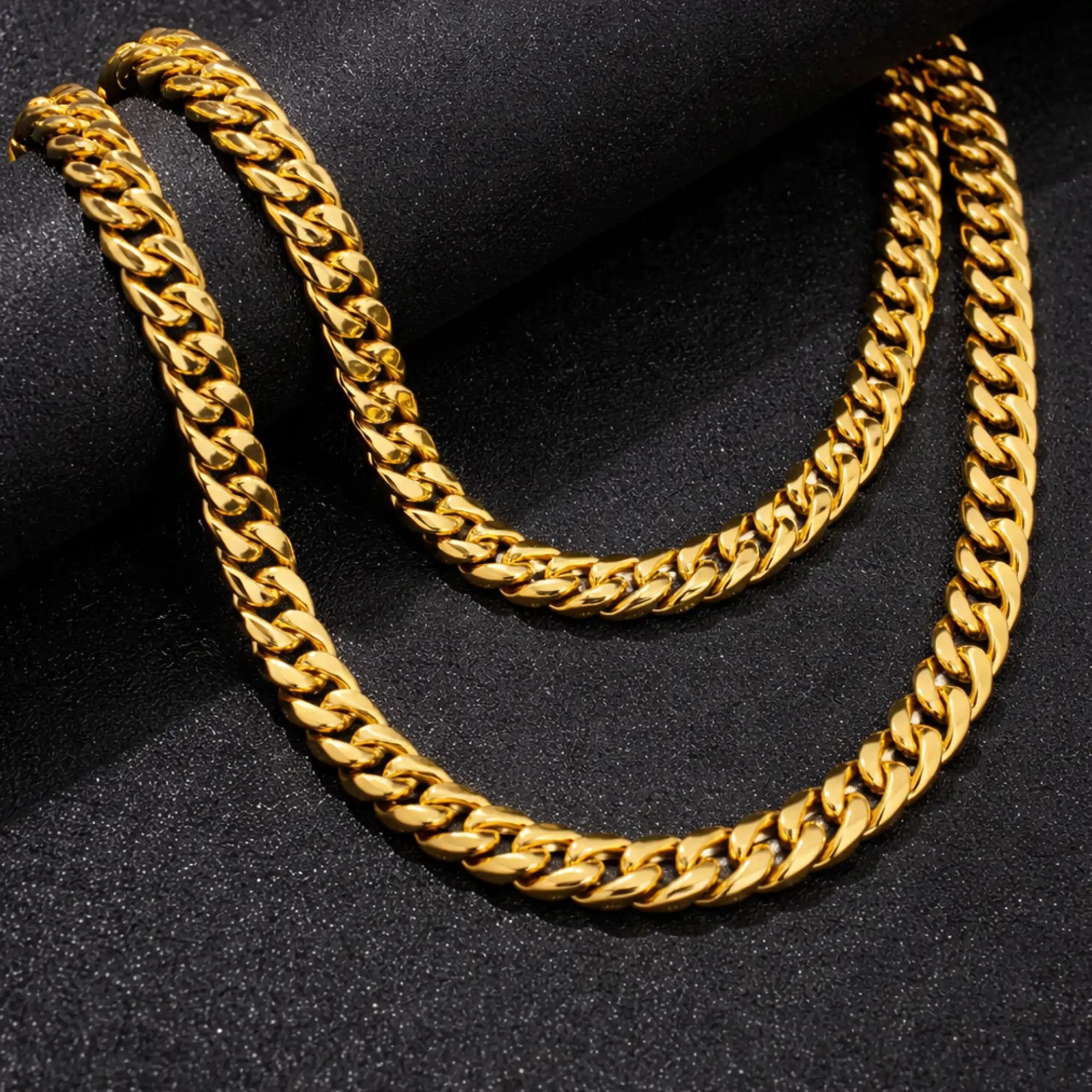 Chaîne Cuban Link Imperial Edge pour Homme | Acier inoxydable plaqué or 7 mm | Durabilité supérieure – MH ELEGANCE