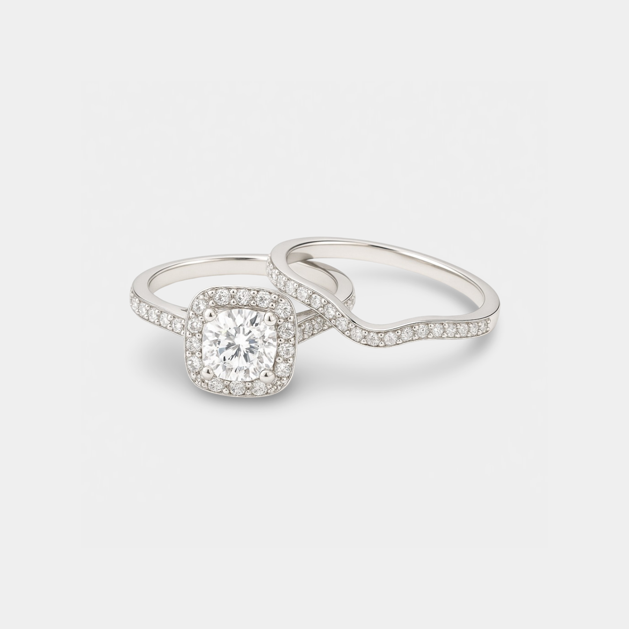 Scarlett Two-in-One Halo Ring Set