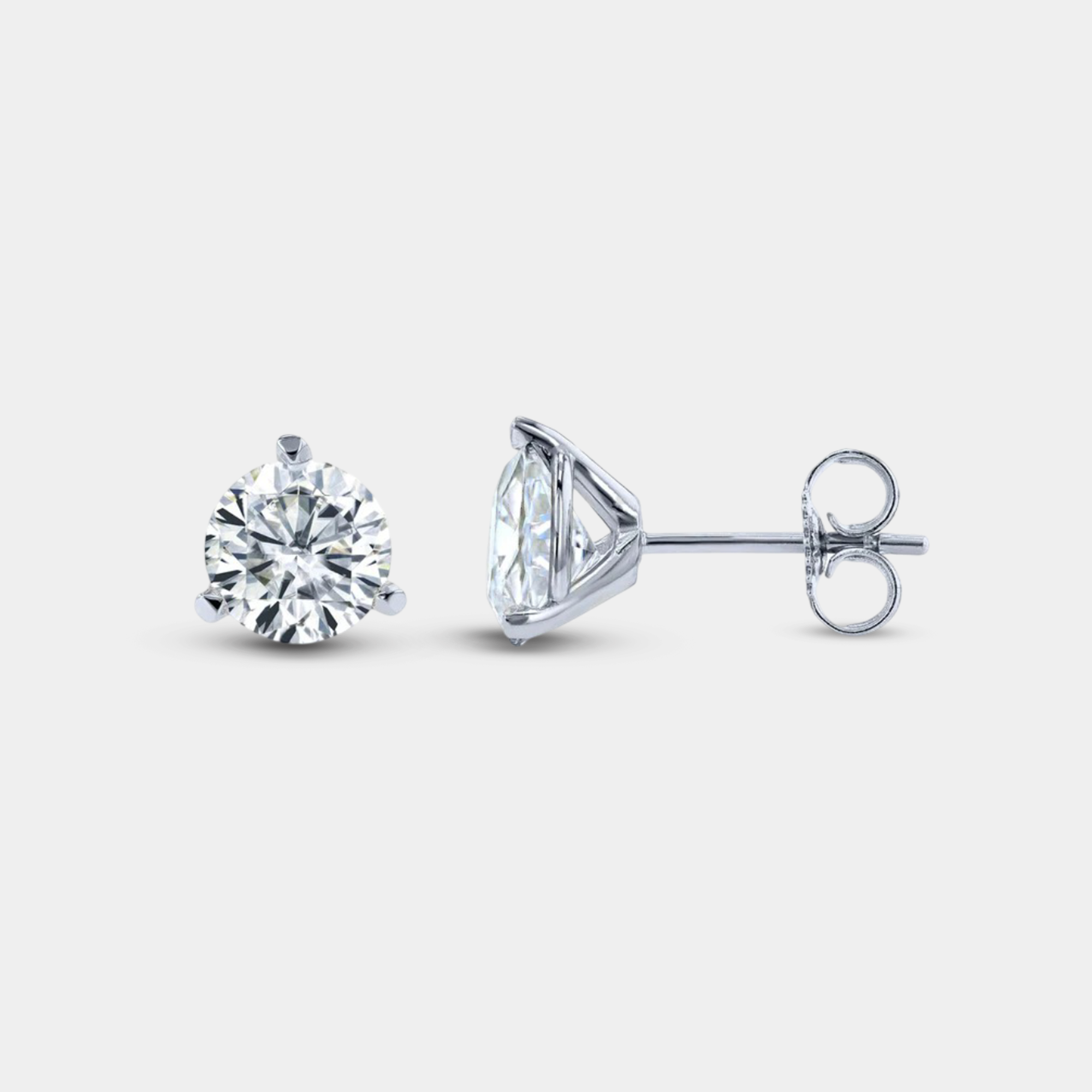 Pendientes de diamantes de 3 puntas