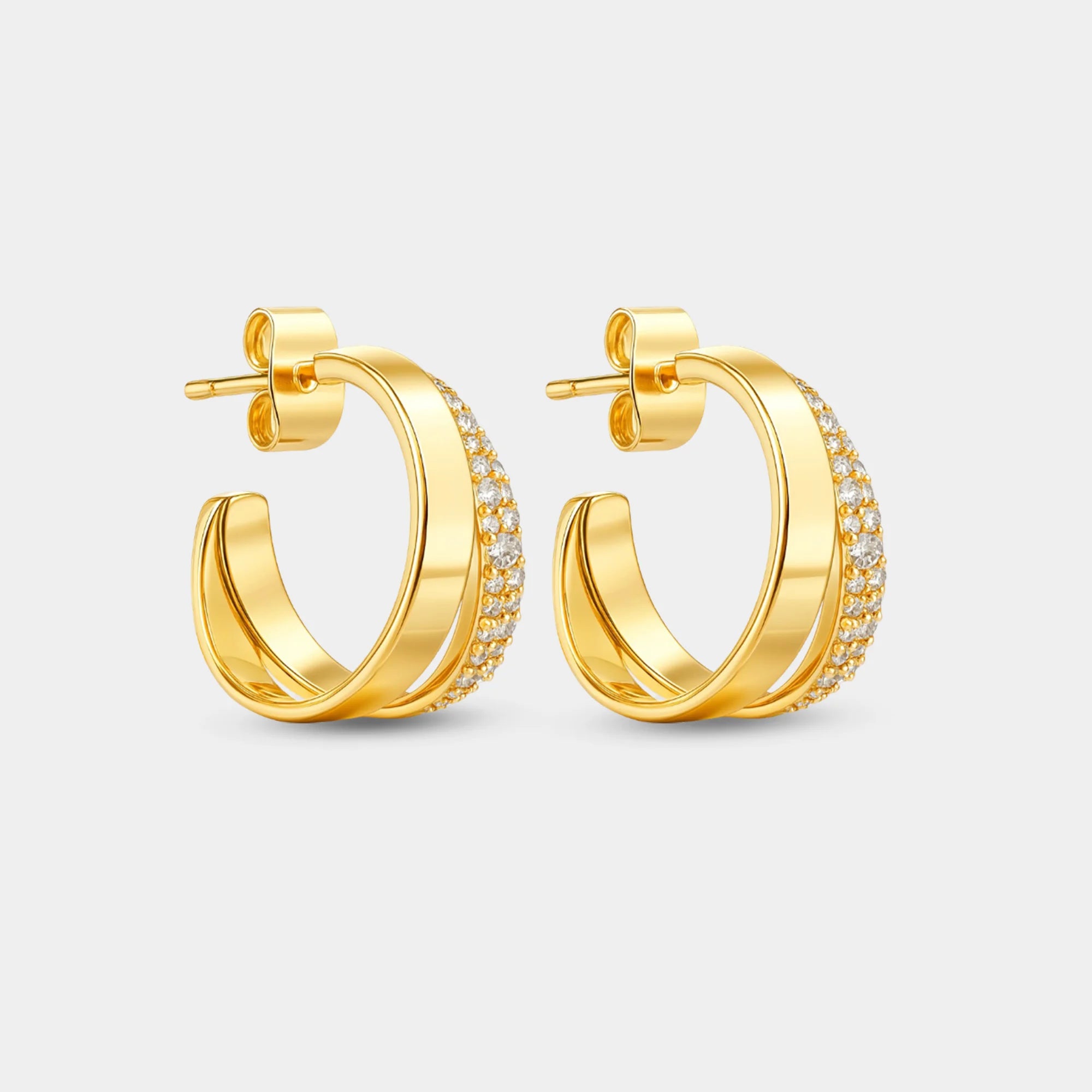 Double Cuff Statement Hoops