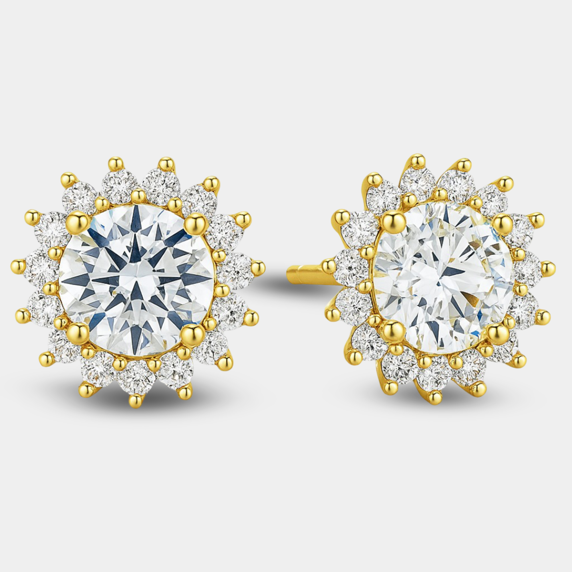 Moissanite Halo Stud Earrings