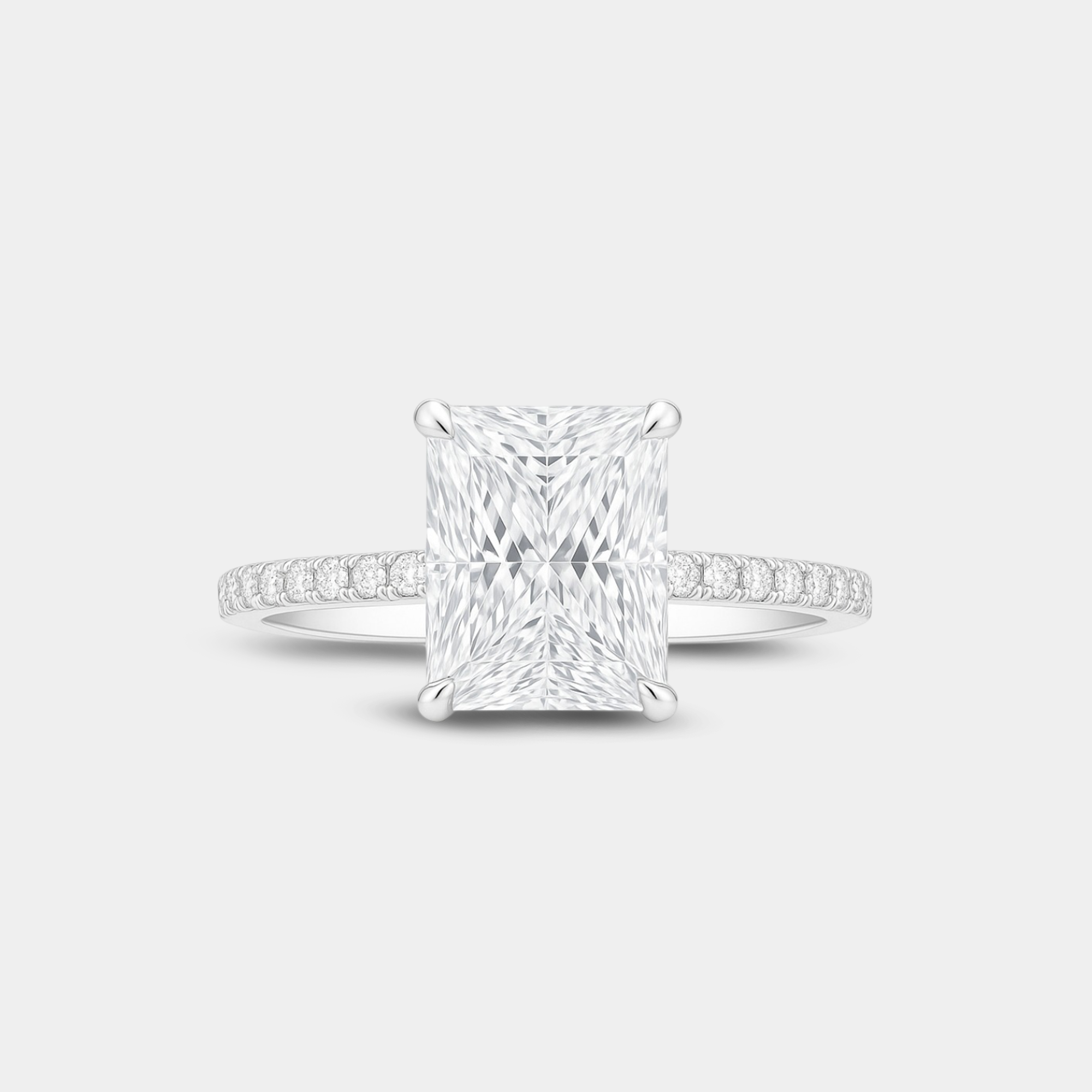 3CT Radiant Cut Solitaire Ring