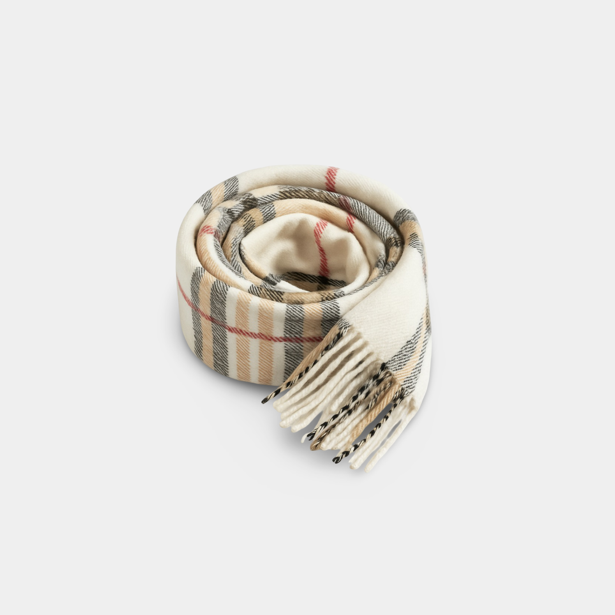 Super Soft Ivory Plaid Winter Scarf