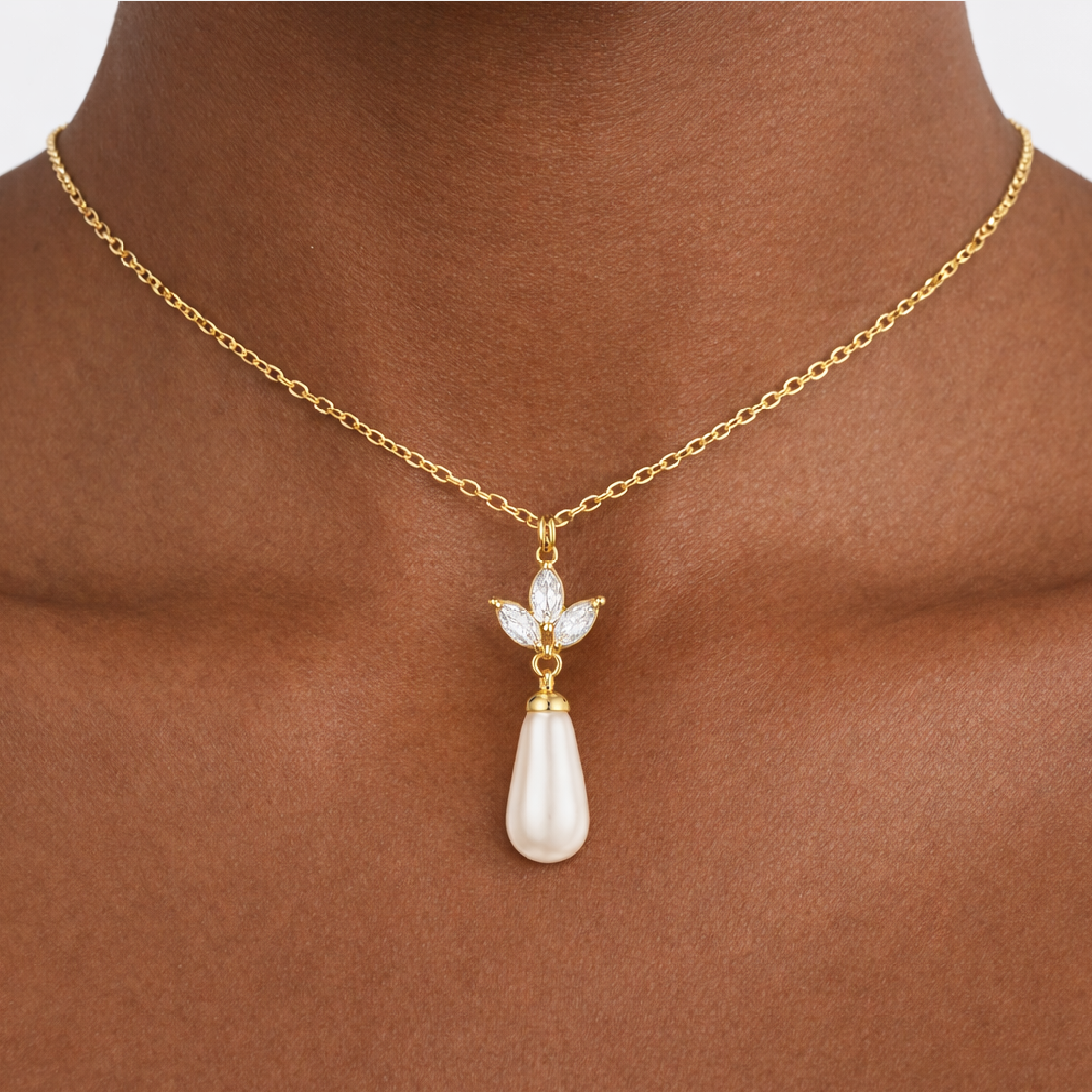 Pendentif Feuille et Perle