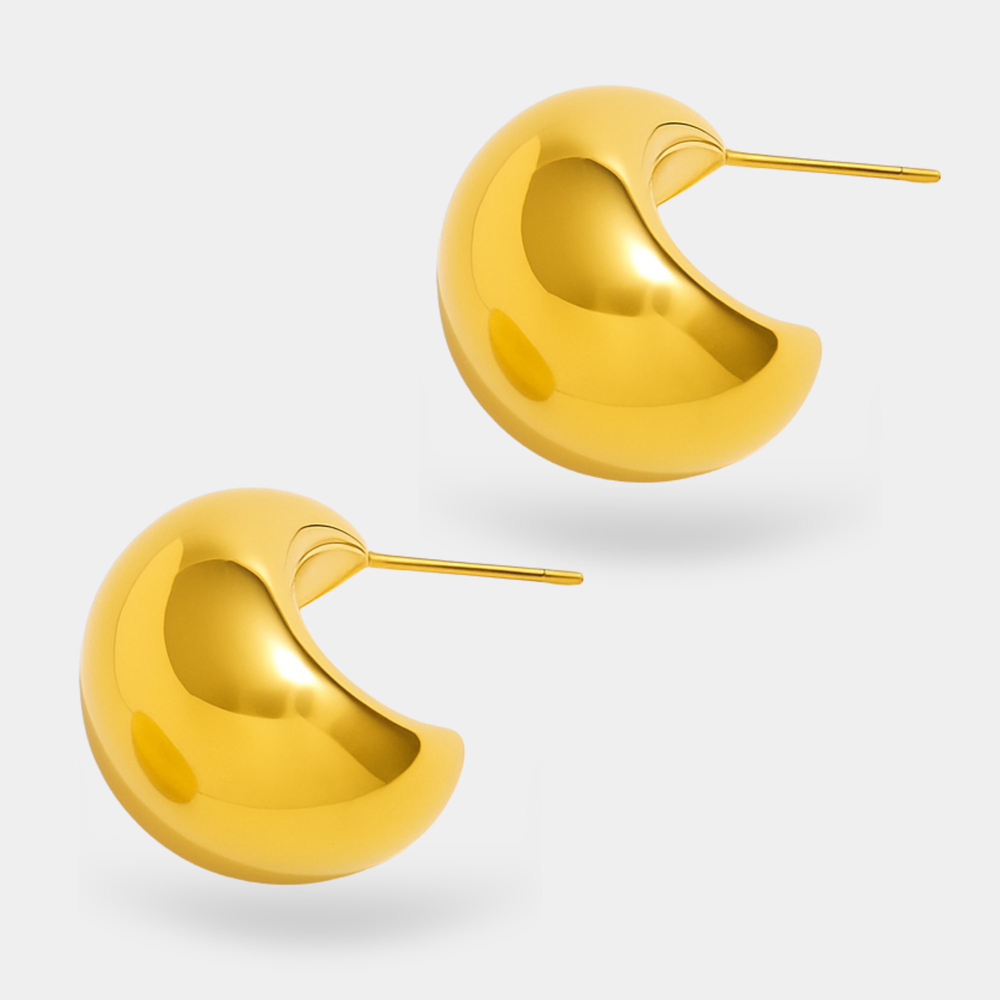 Small Chunky Gold Hoop Earrings