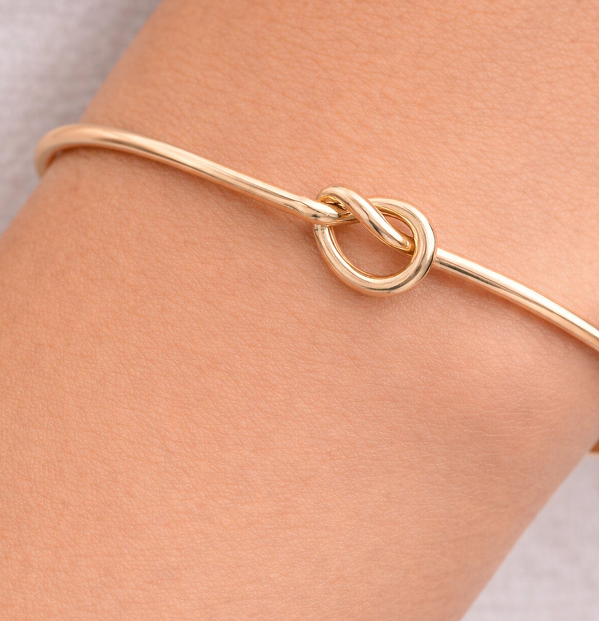 14K Gold Plated Infinity Love Knot Bangle Bracelet
