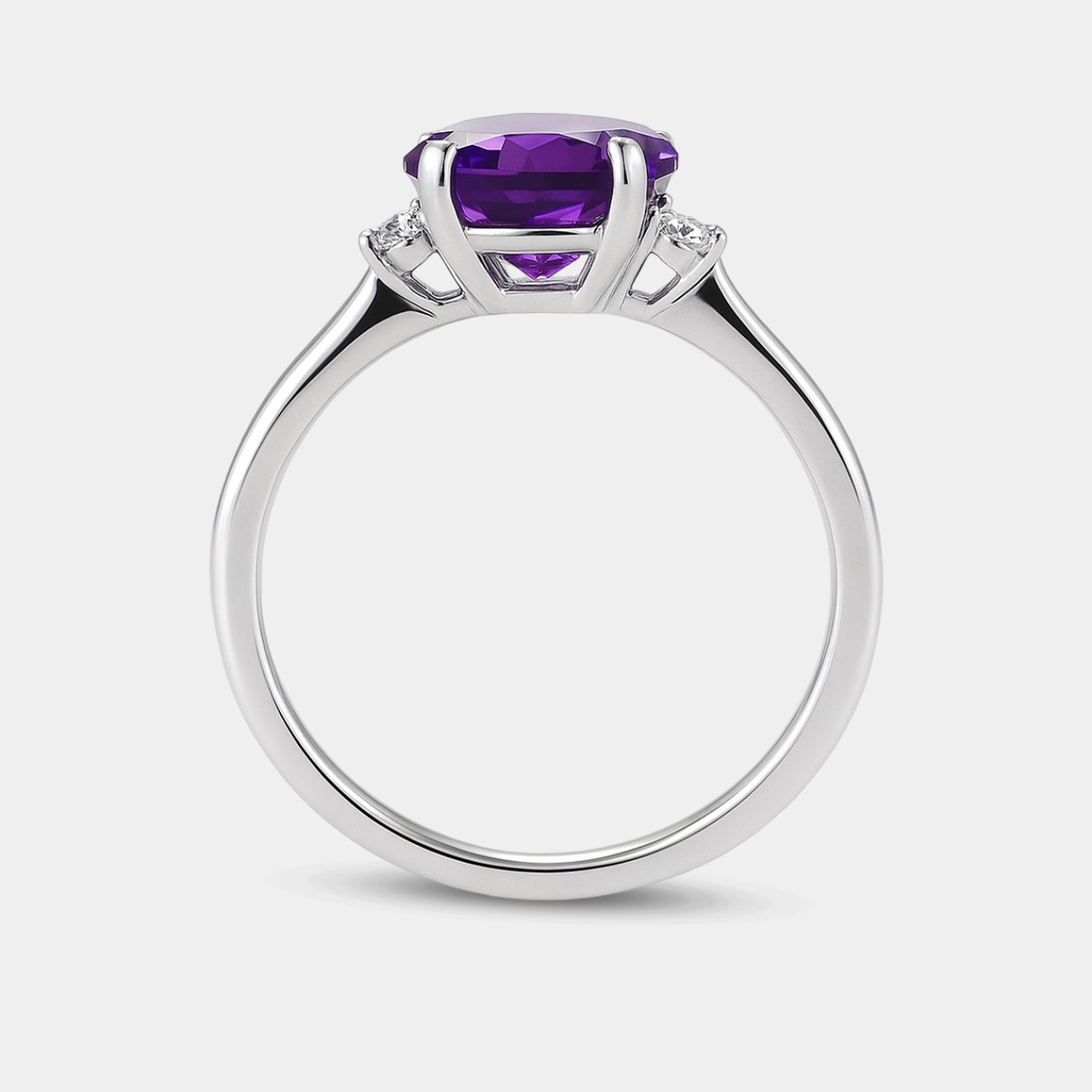 Mira Amethyst 3-Stone Ring