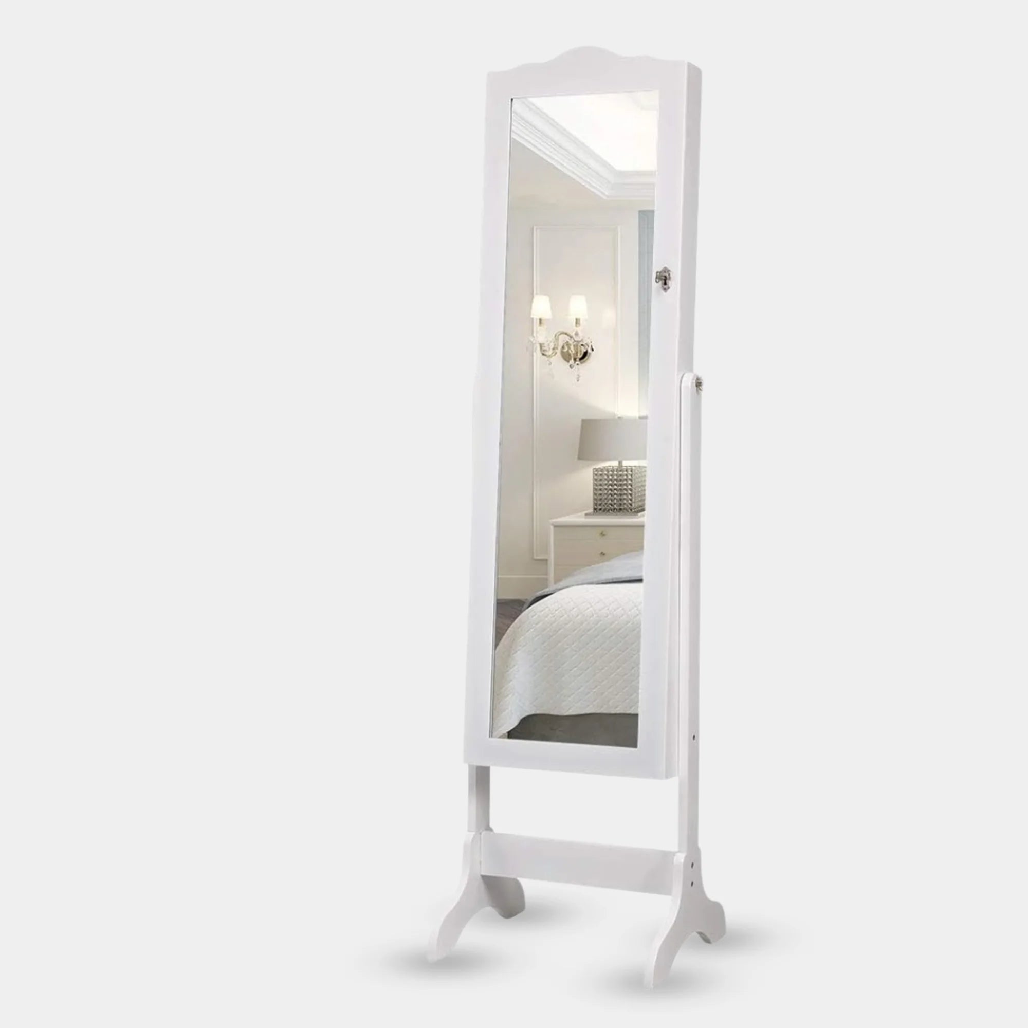 Jewelry Armoire Organizer with Full-Length Mirror