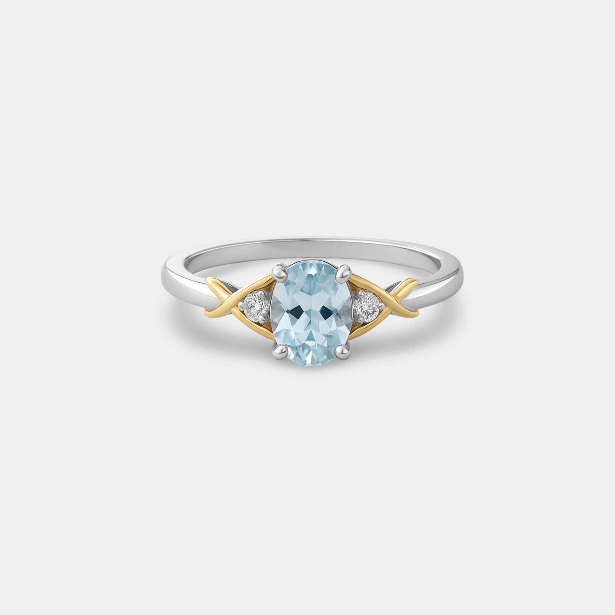 Zira Aquamarine Crossover Engagement Ring