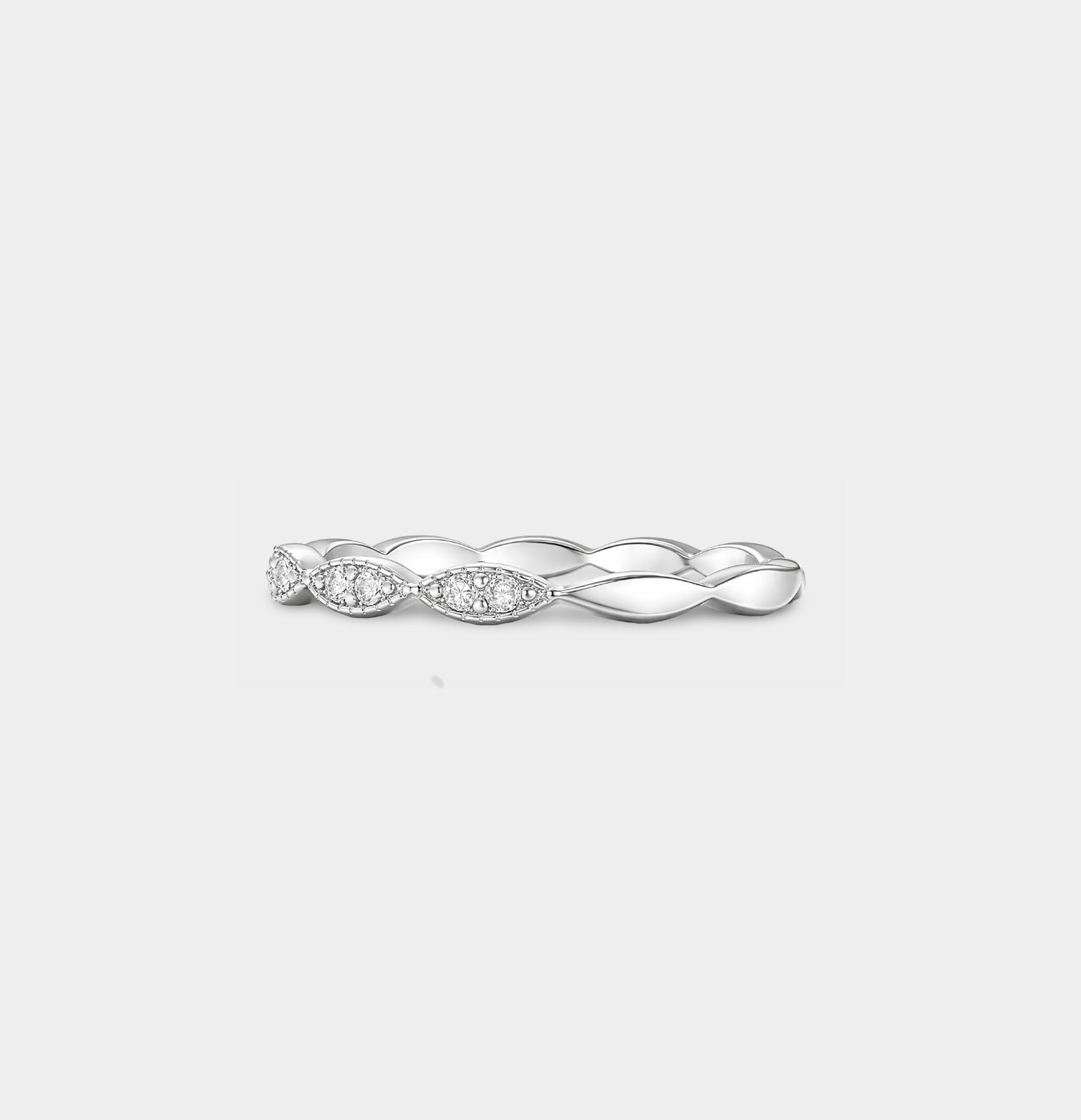 Bague éternité ovale empilable Milgrain Luxe Vintage